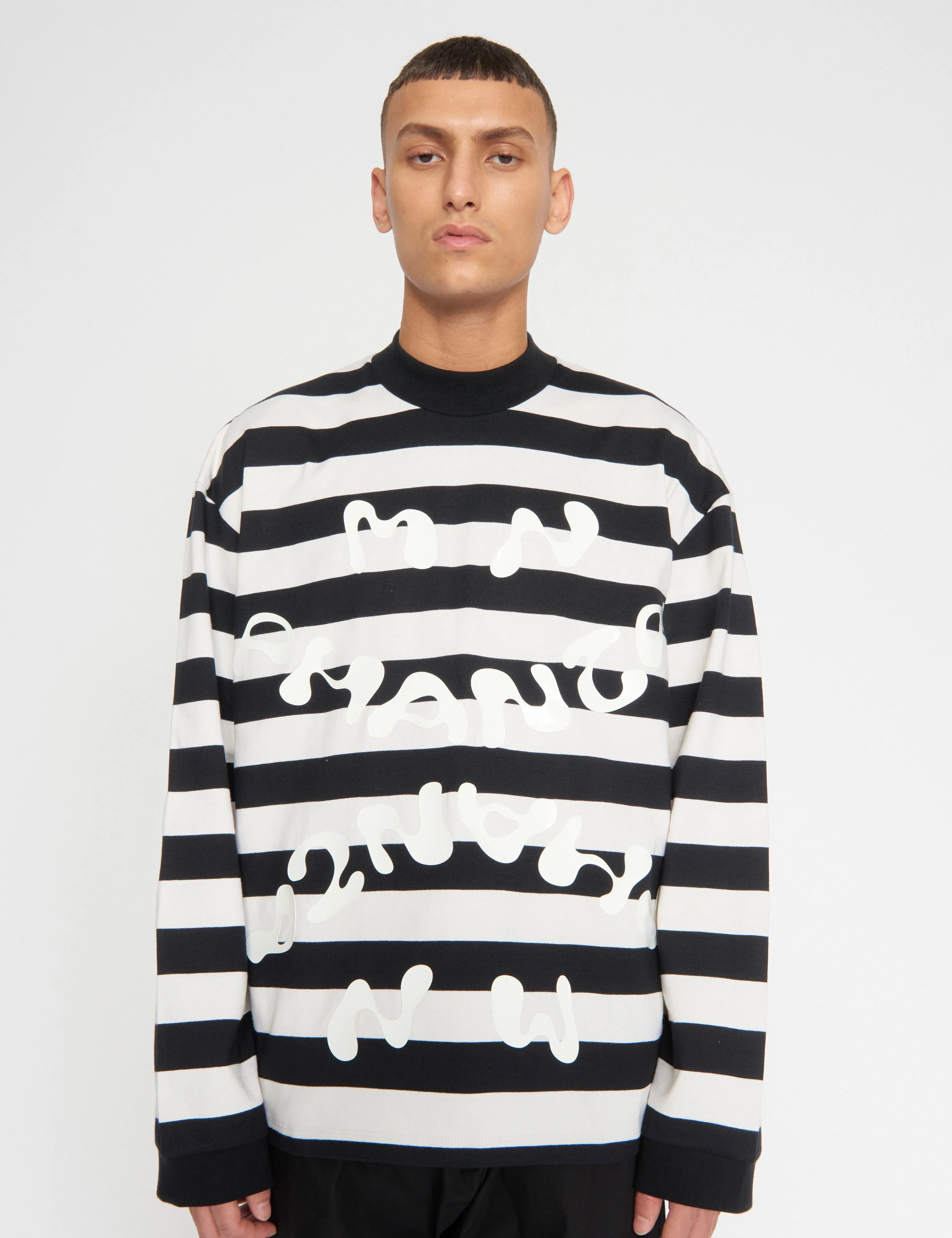 Heavy Single Stripe Jeti Tee LS, Snowwhite/Black - Image 5