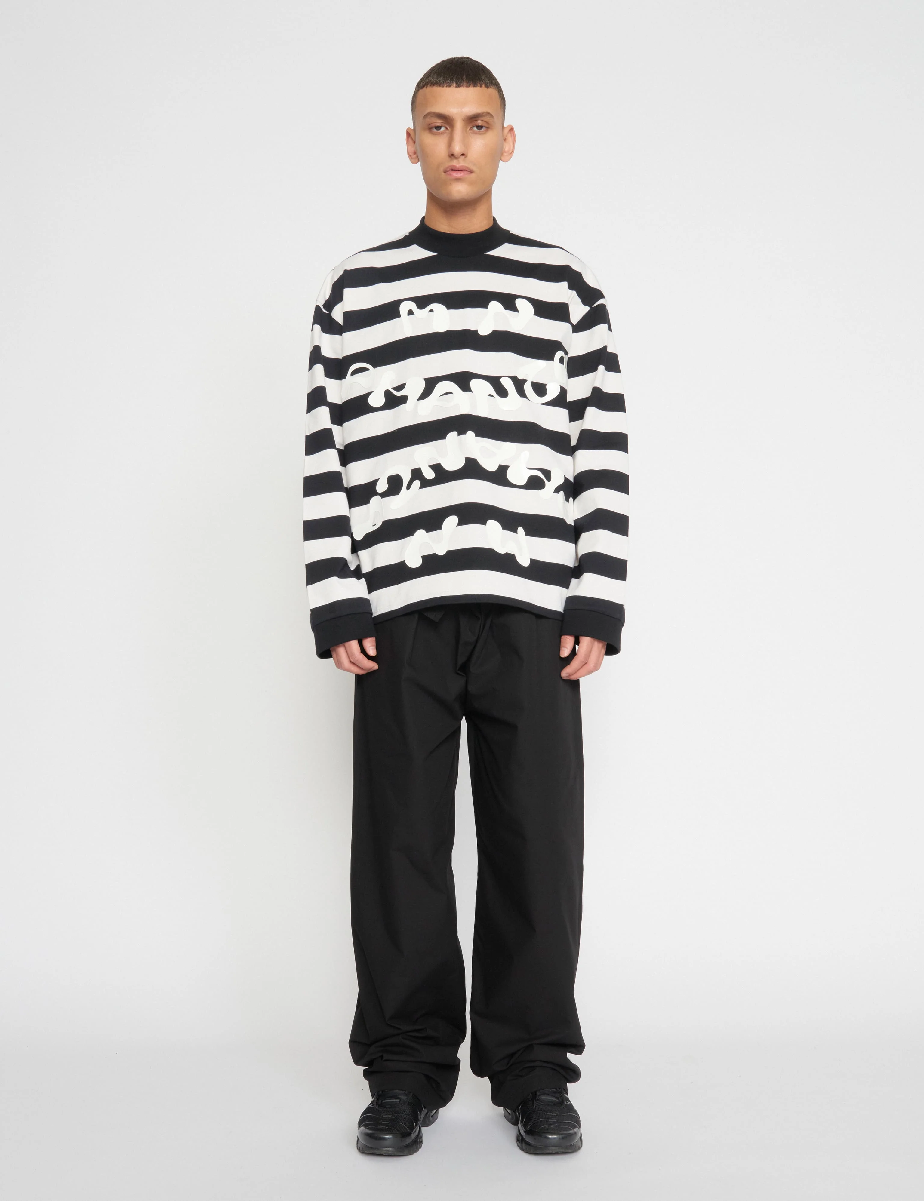 Heavy Single Stripe Jeti Tee LS, Snowwhite/Black - Image 6