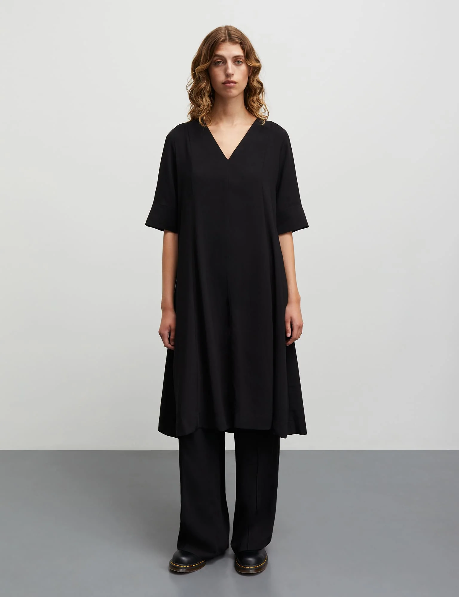 Light Crepe Margot Dress, Black - Image 2