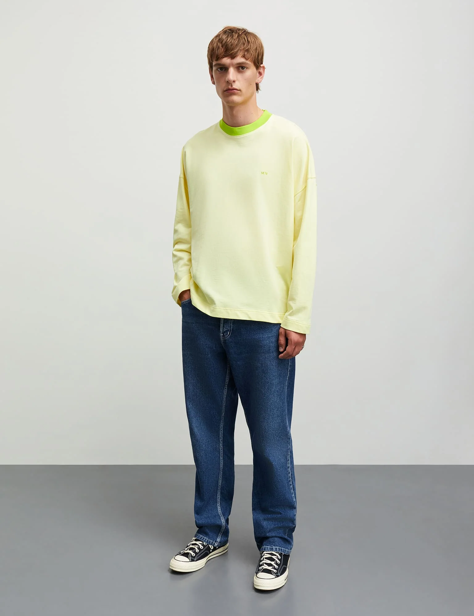 Light Terry Aksel Sweat, Tender Yellow - Image 2