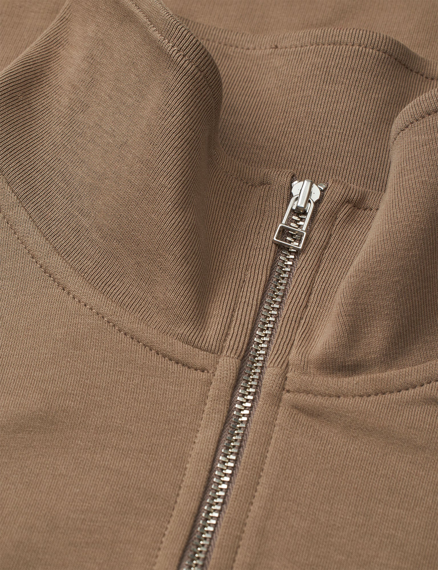 Light Terry Hans Half zip Sweat, Walnut - Image 2