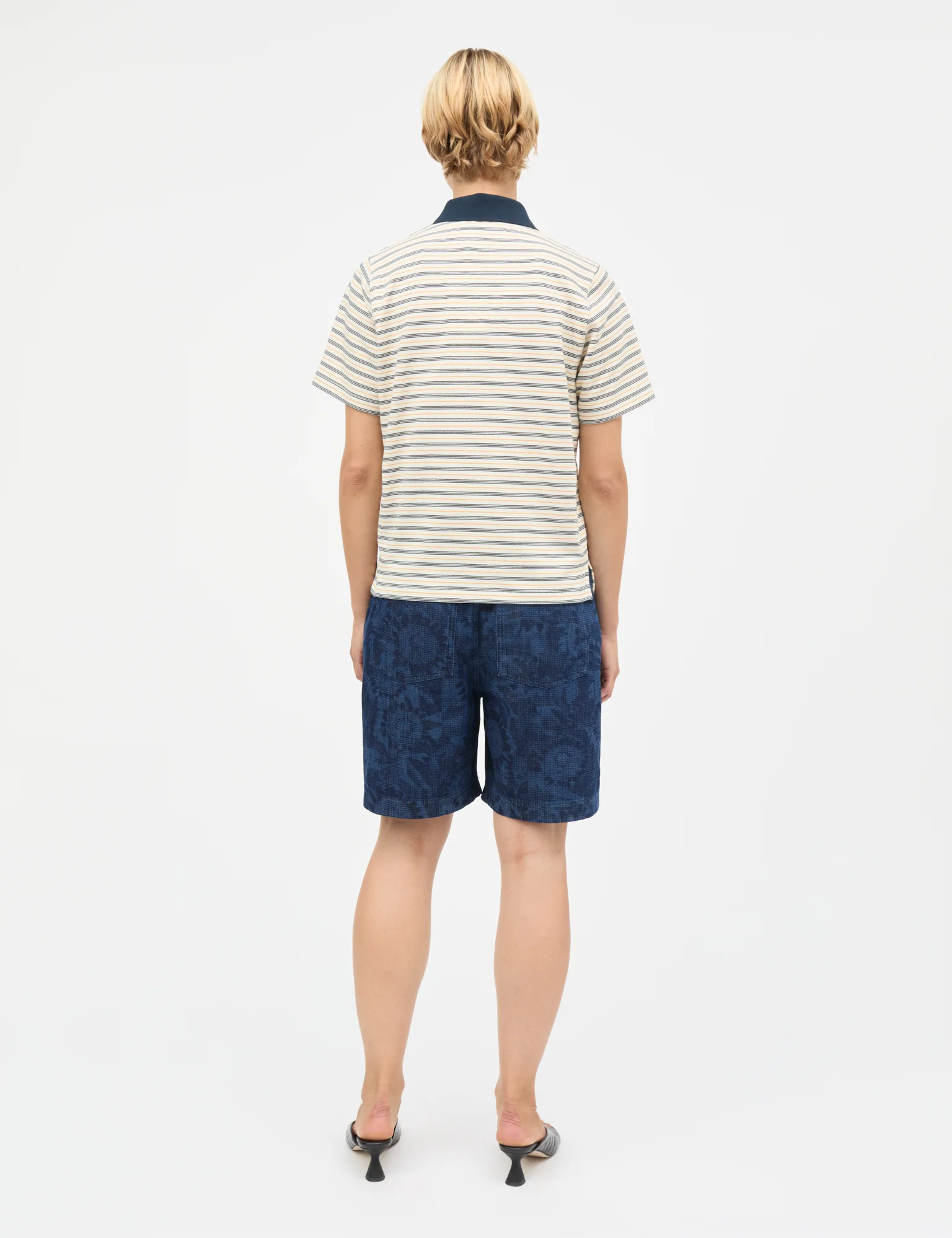 Light Terry Marlo Polo Tee, Vanilla Ice/Sky Captain/Zinnia - Image 4