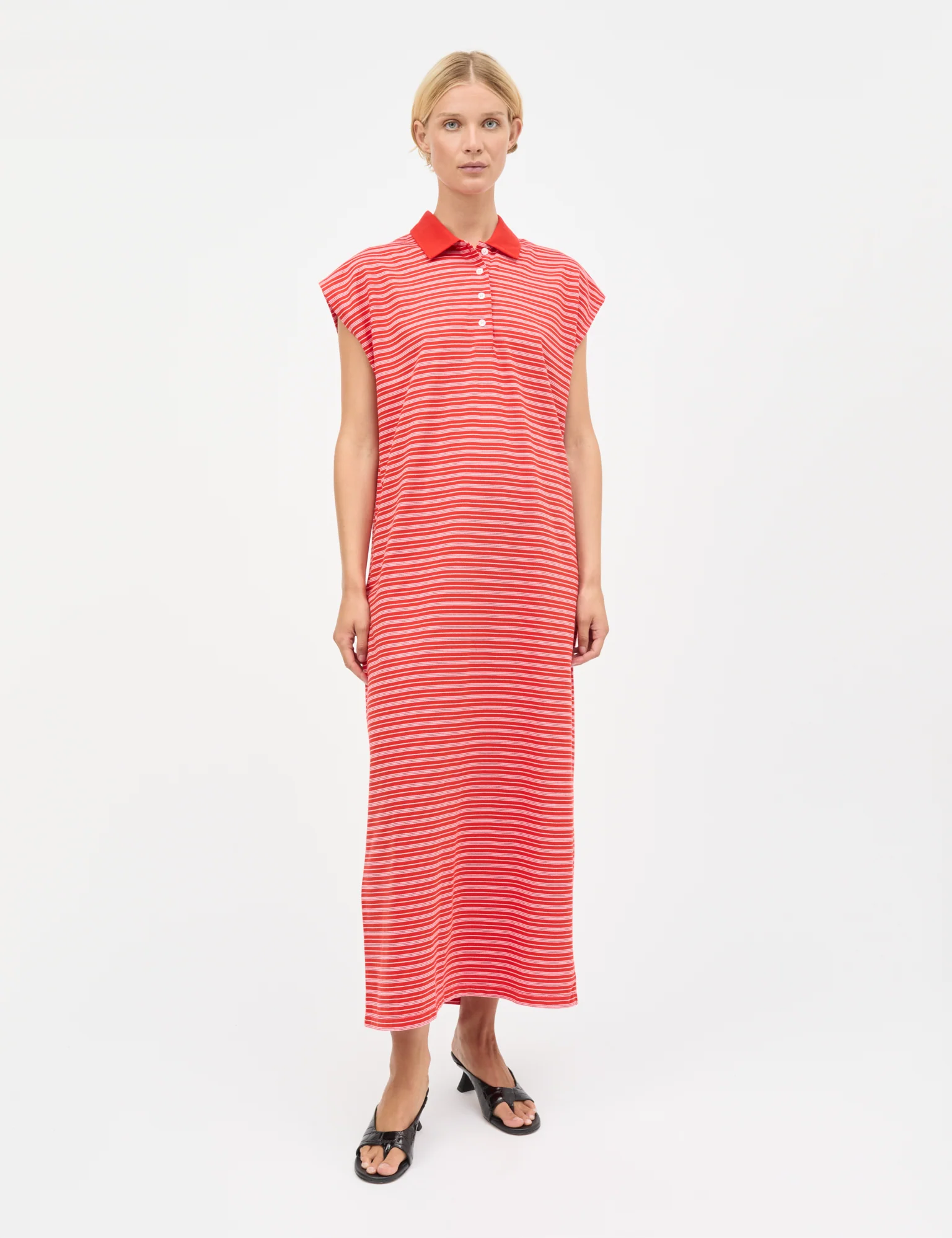 Light Terry Polly Dress, Fiery Red/Fairy Tale/Vanilla I - Image 2