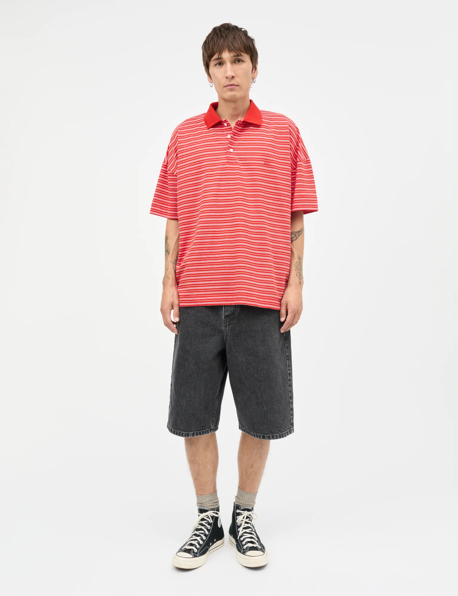 Light Terry Polo SS ST Tee, Fiery Red/Fairy Tale/Vanilla I - Image 2