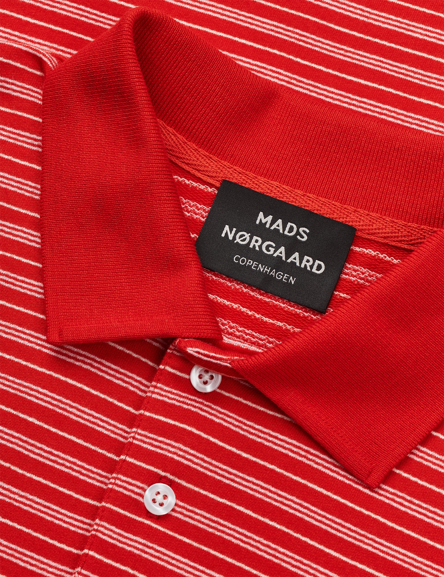 Light Terry Polo SS ST Tee, Fiery Red/Fairy Tale/Vanilla I - Image 3