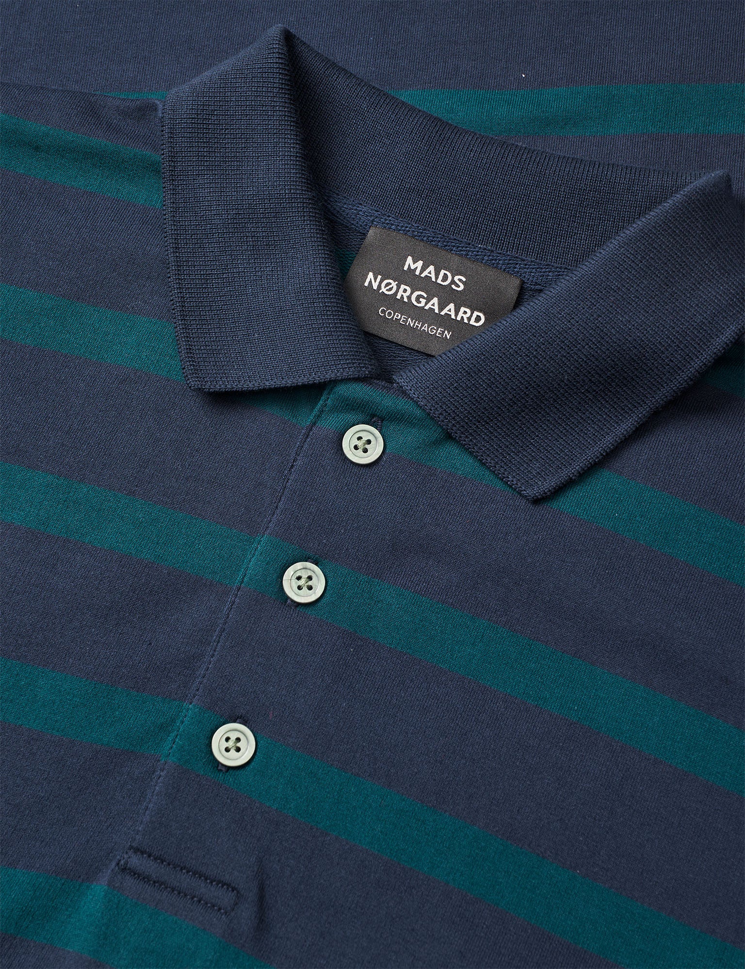 Light Terry Polo ST Tee, Sky Captain/Deep Sea ST. - Image 3