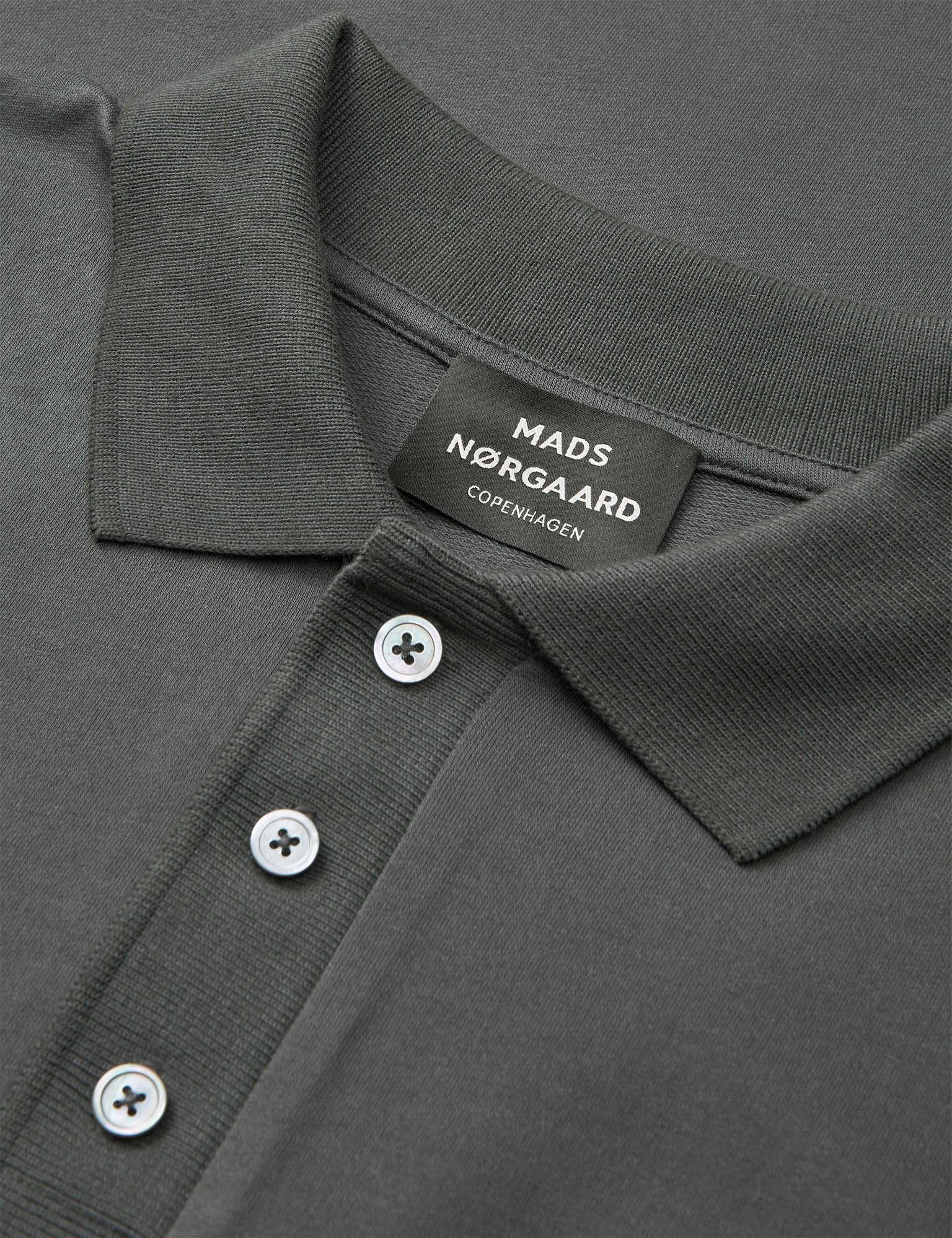 Light Terry Polo Sweat, Asphalt - Image 3