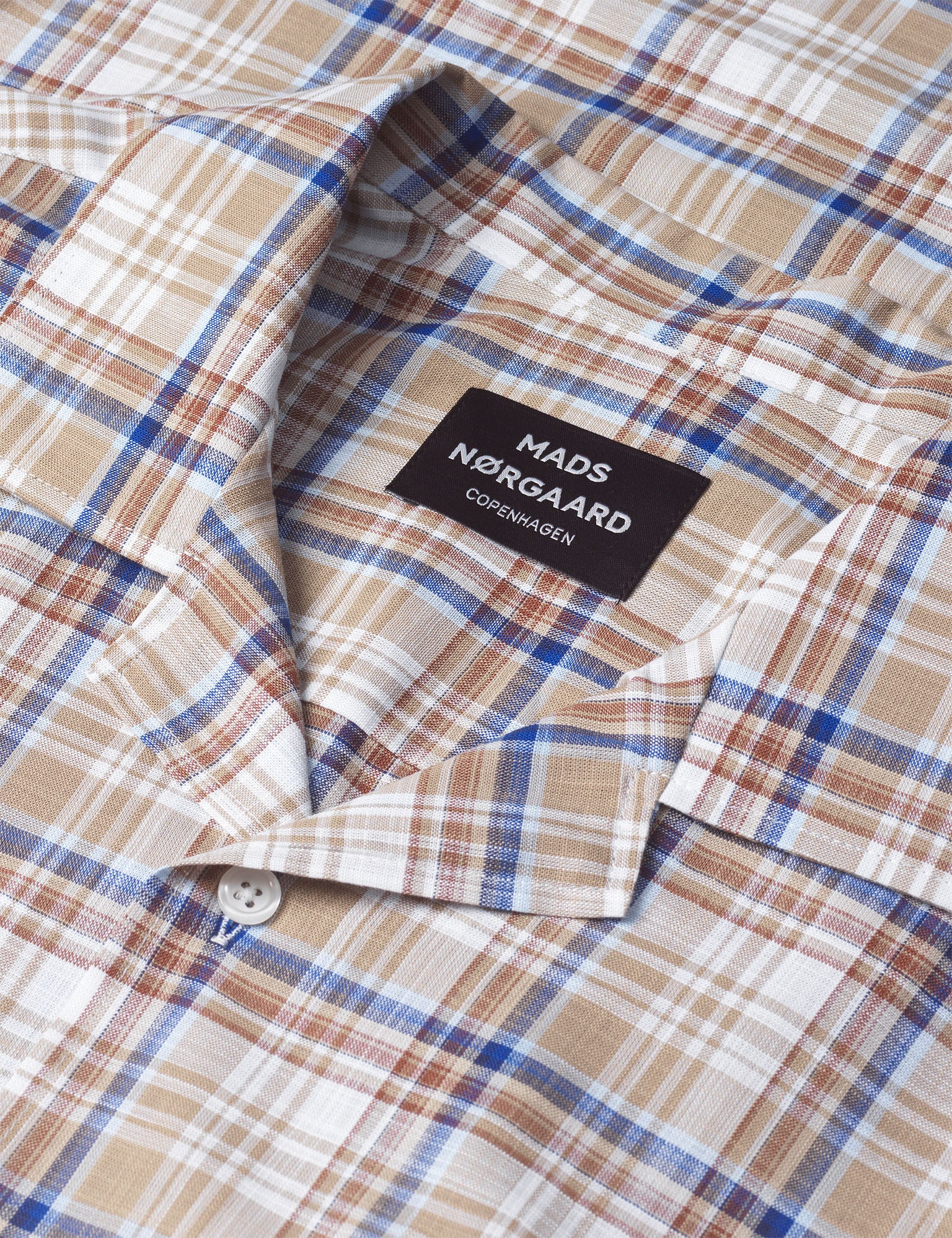 Loose Cotton Check Kenji Shirt SS, Kangaroo Check - Image 3