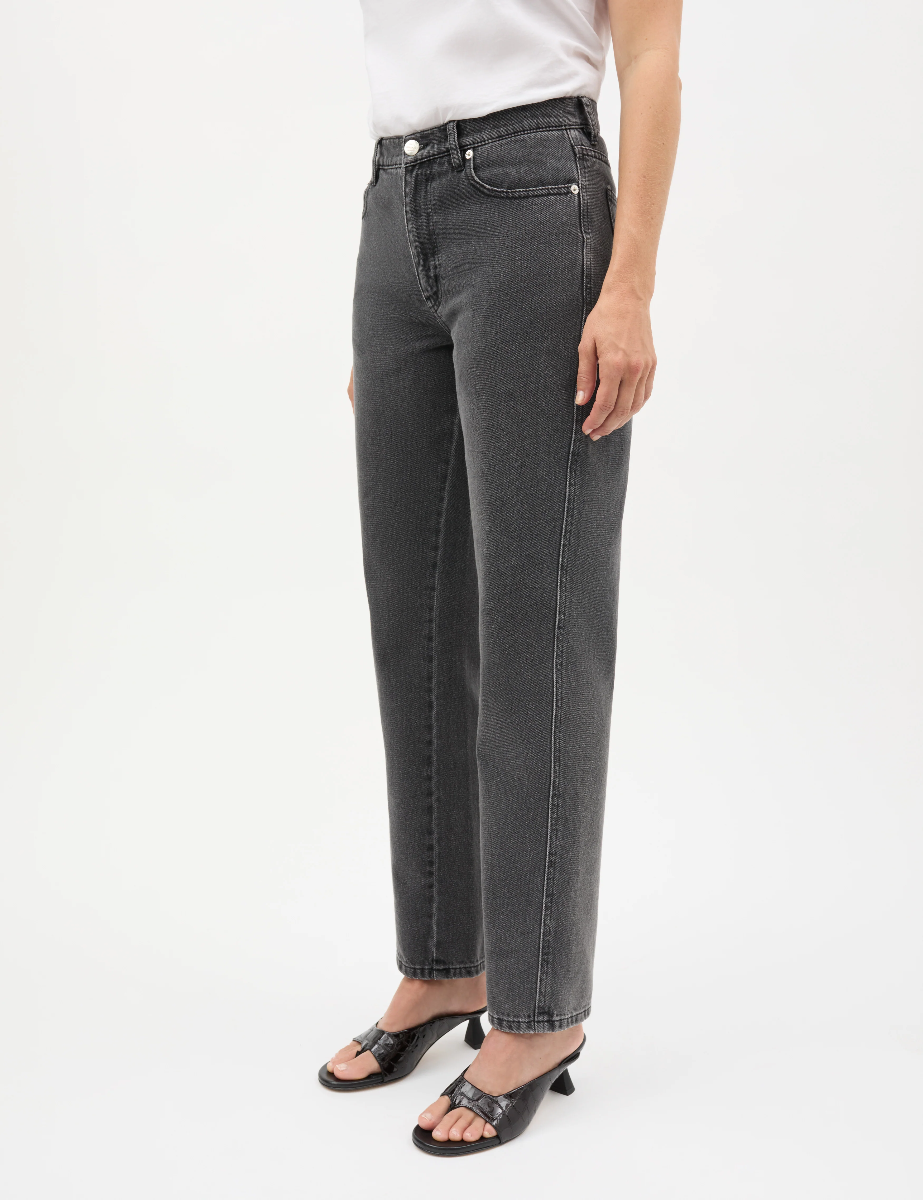 Luke Black Denim Regy Jeans, Black Vintage - Image 3