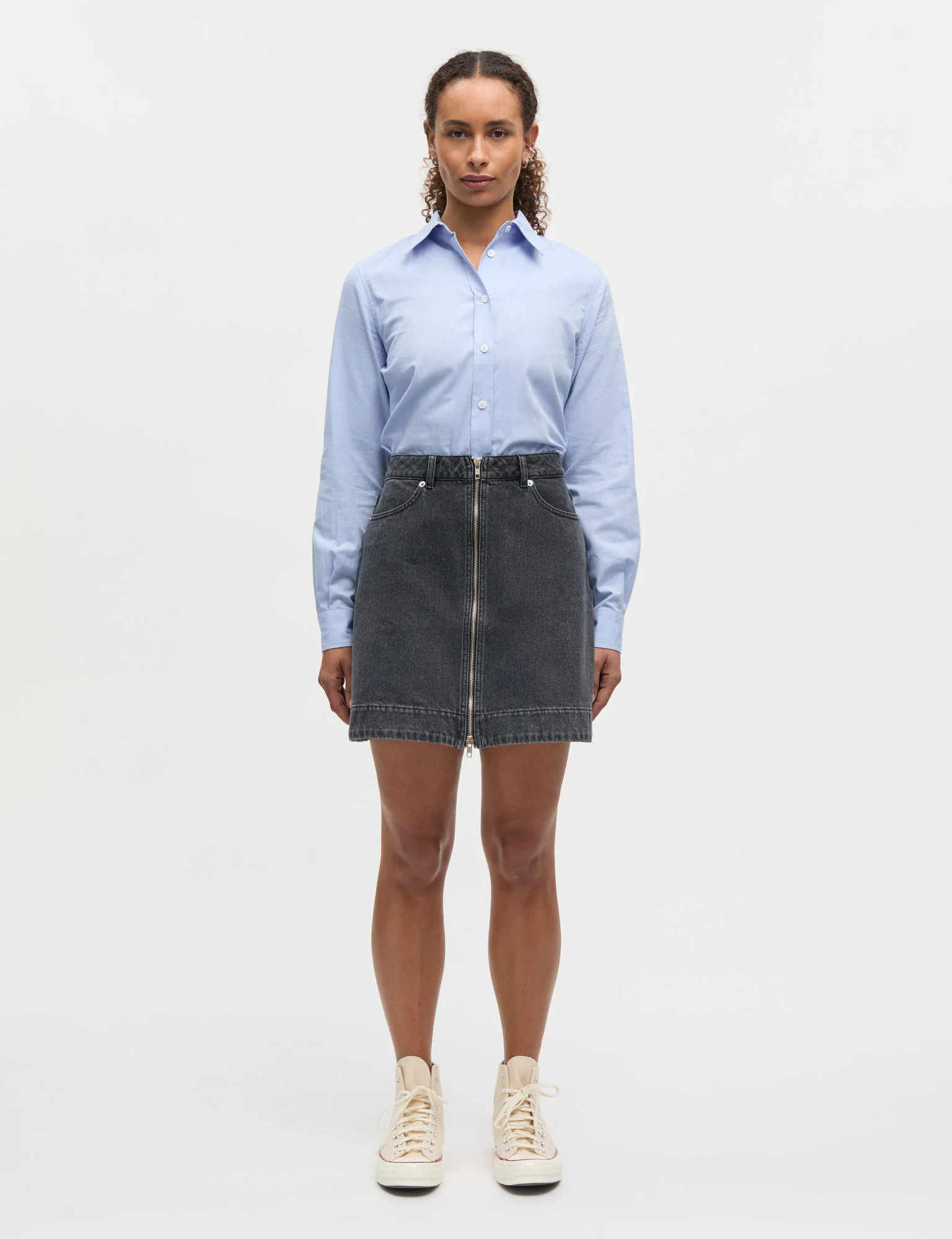 Luke Black Denim Riva Skirt, Black Vintage - Image 2