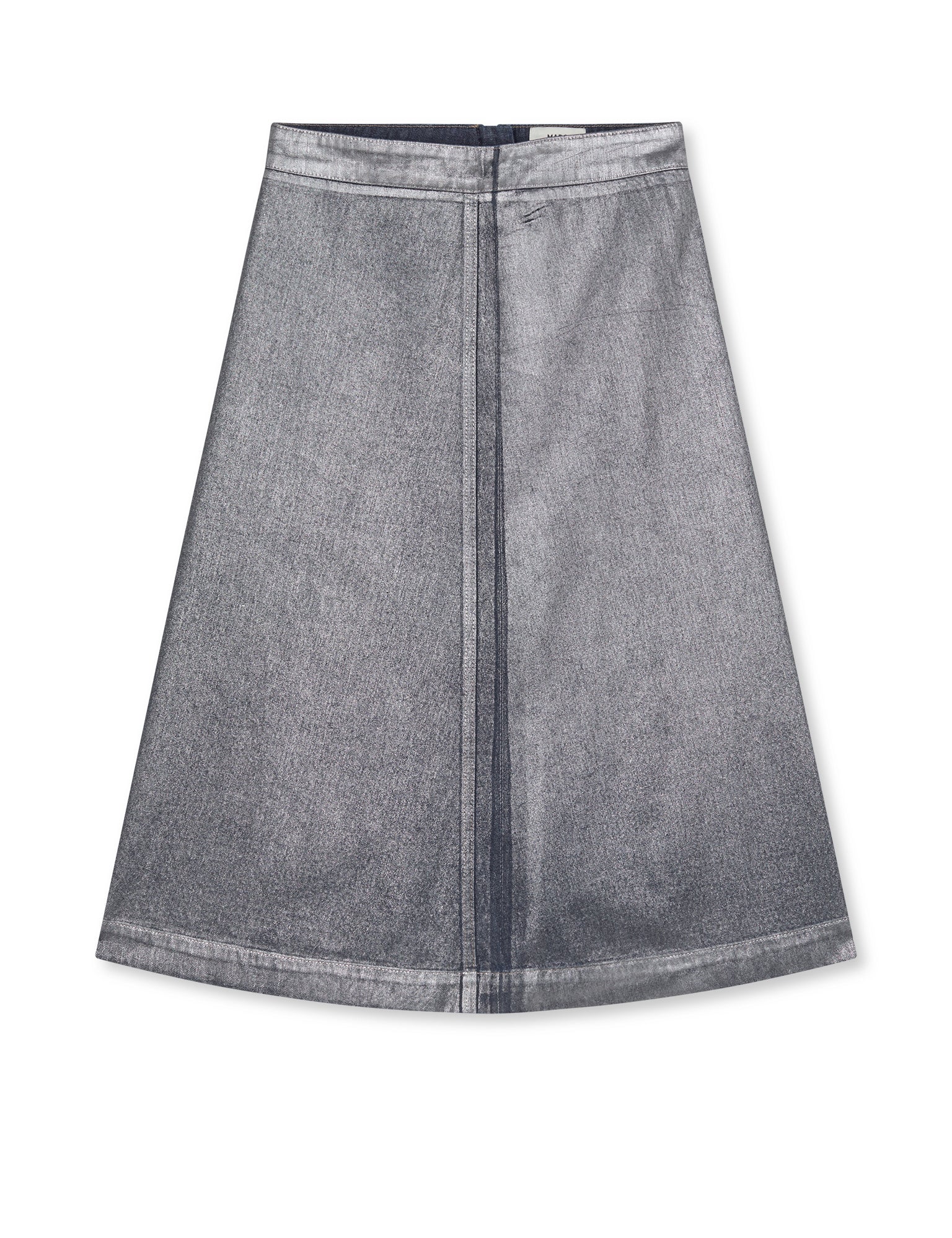 Metallic Denim Stellar Skirt, Vintage Blue/Gun Metal
