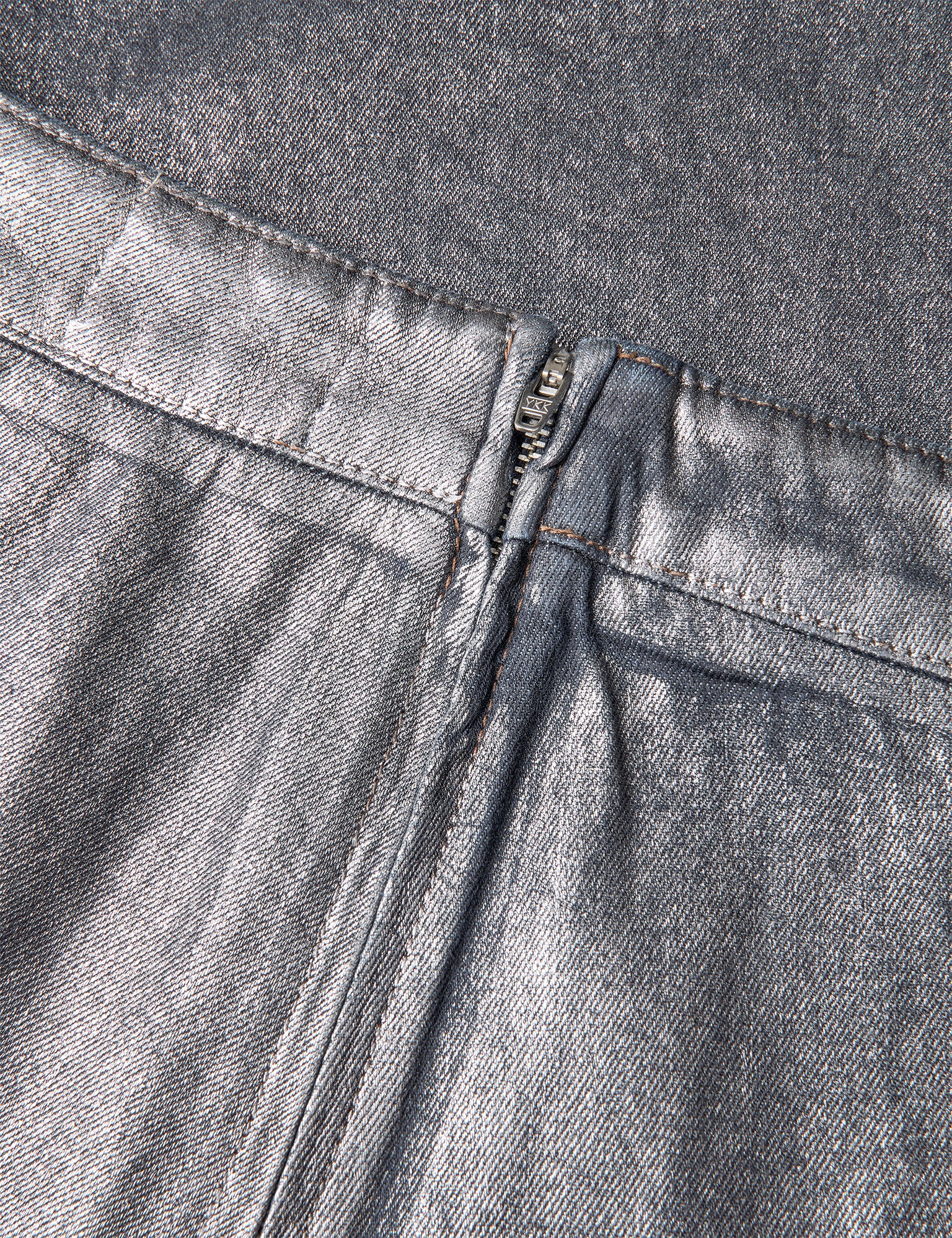 Metallic Denim Stellar Skirt, Vintage Blue/Gun Metal - Image 4
