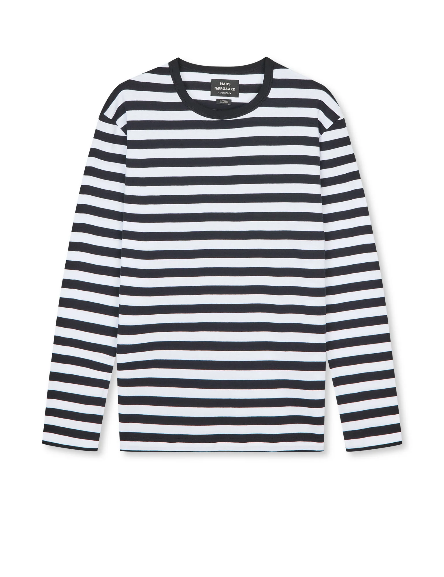Midi Rib Tobias Tee LS, Black / White