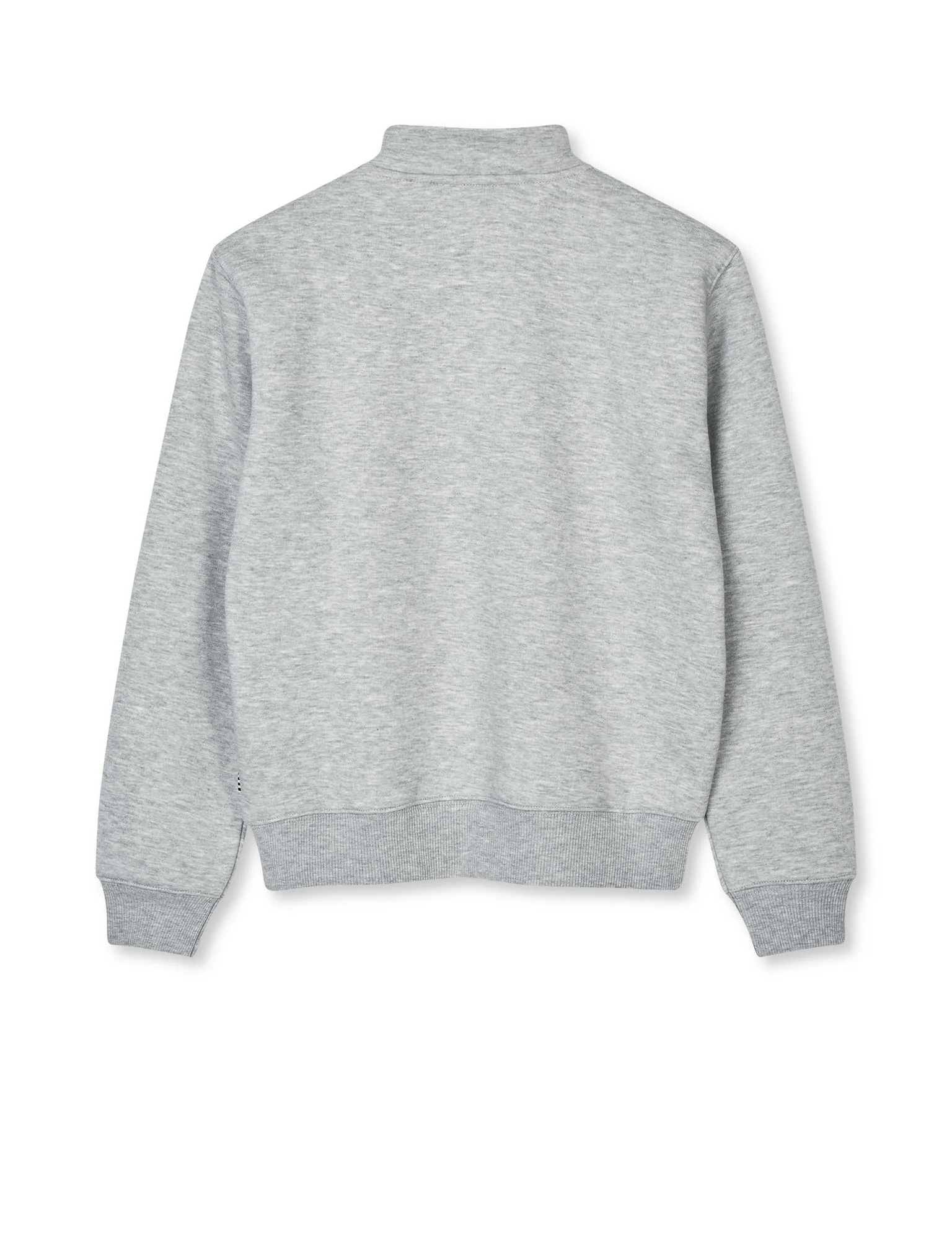 Mix Sweat Crewie Half Zip Sweatshirt, Grey Melange - Image 2