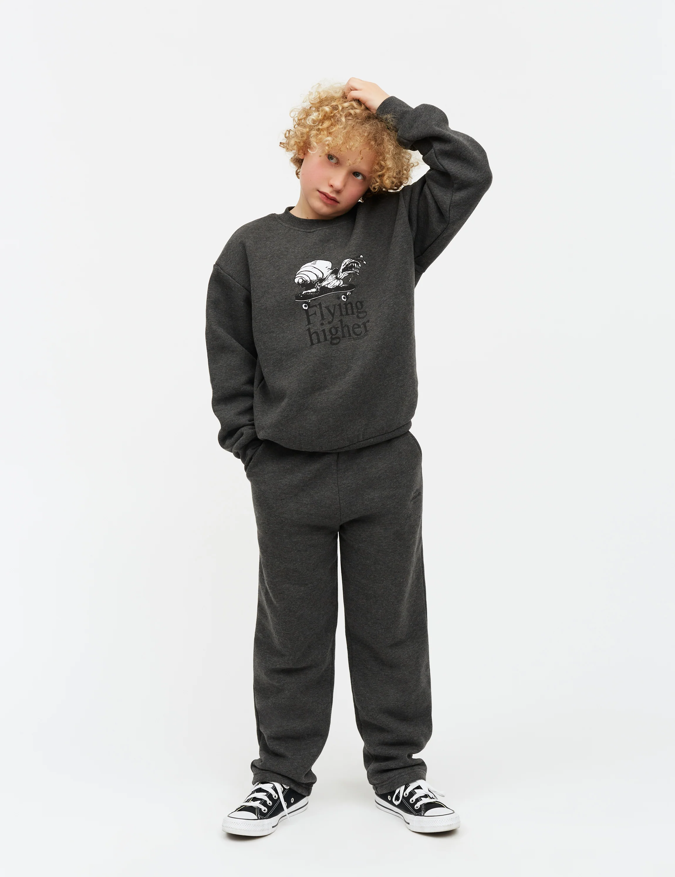 Mix Sweat Sonar Sweatshirt, Charcoal Melange - Image 2