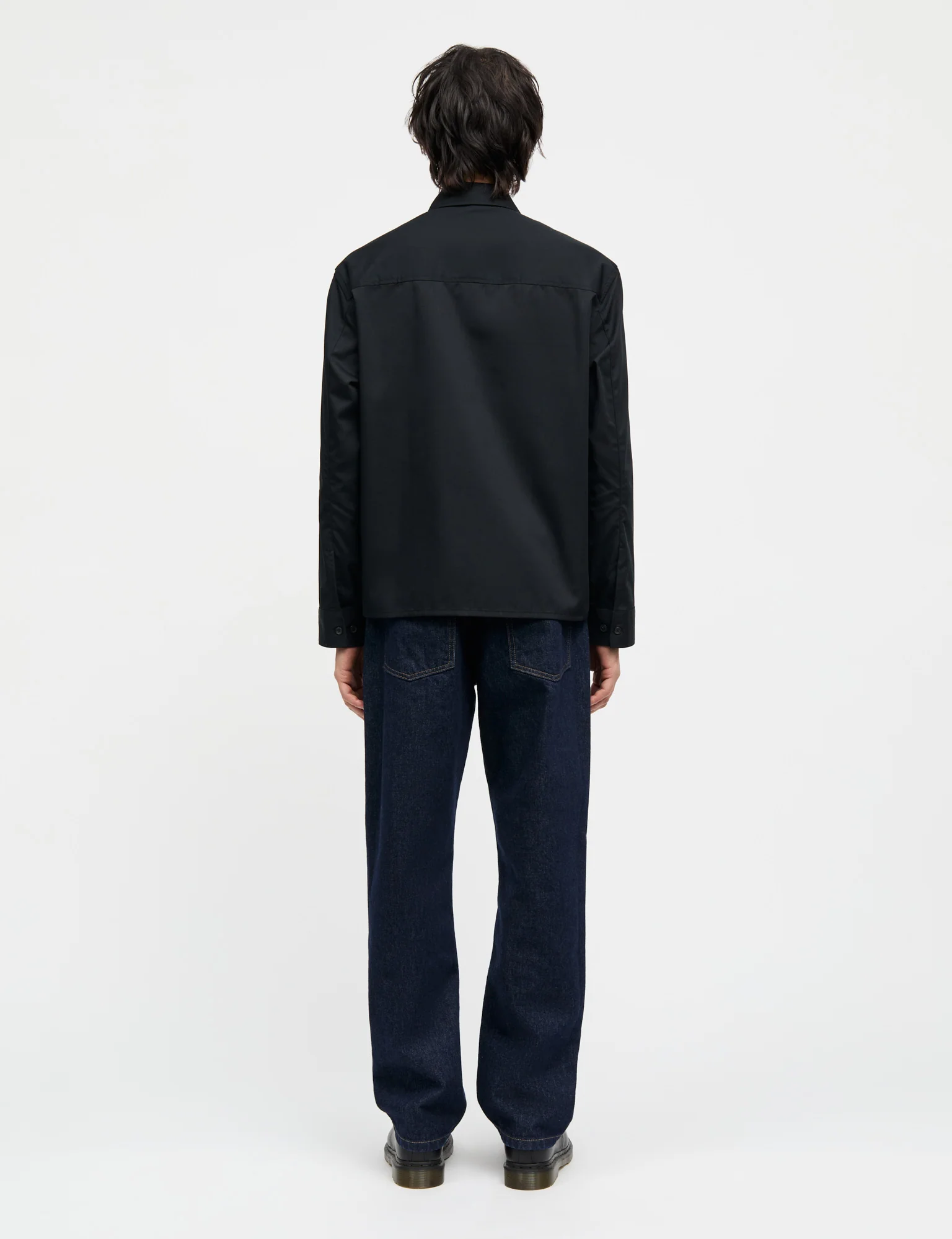 Narrow Twill Dexter Zip Shirt, Black - Image 4