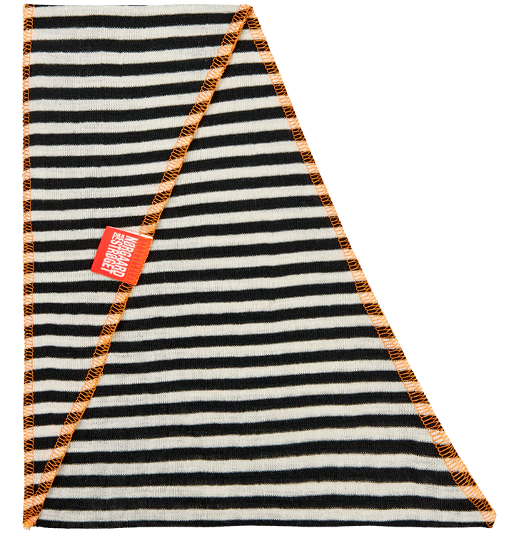 NPS Scarf Triangle Wool Contrast, Black/Ecru/Orange - Image 2
