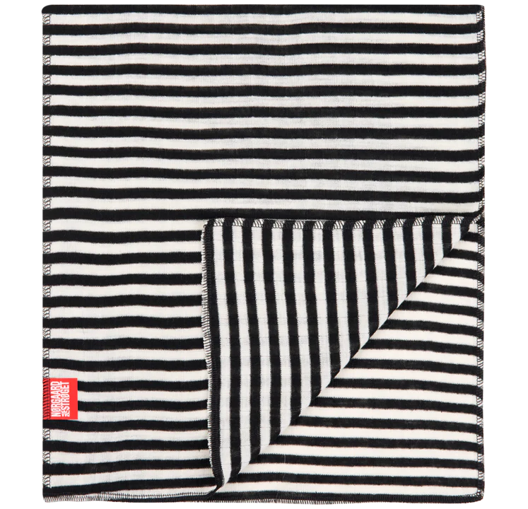 NPS Scarf Wool, Black/Ecru Stripe - Image 2