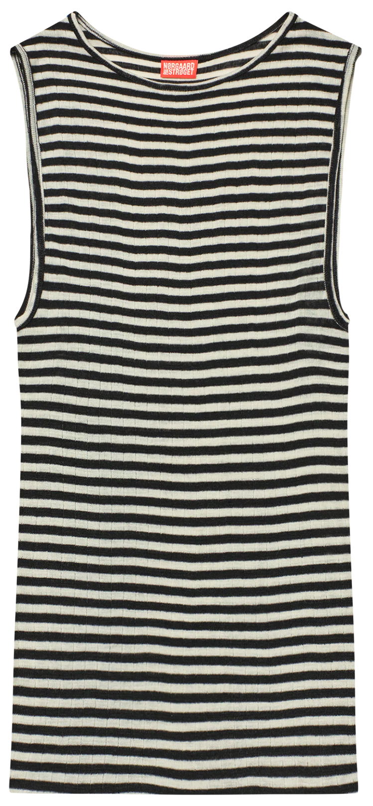 NPS Tank Top Wool, Black/Ecru Stripe - Image 2