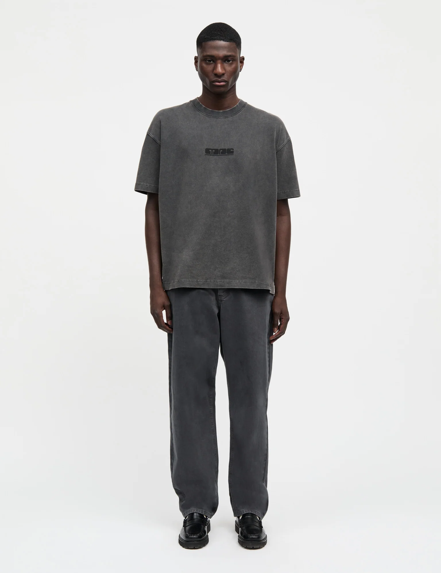 Open-End Dye Big Tee, Black - Image 2