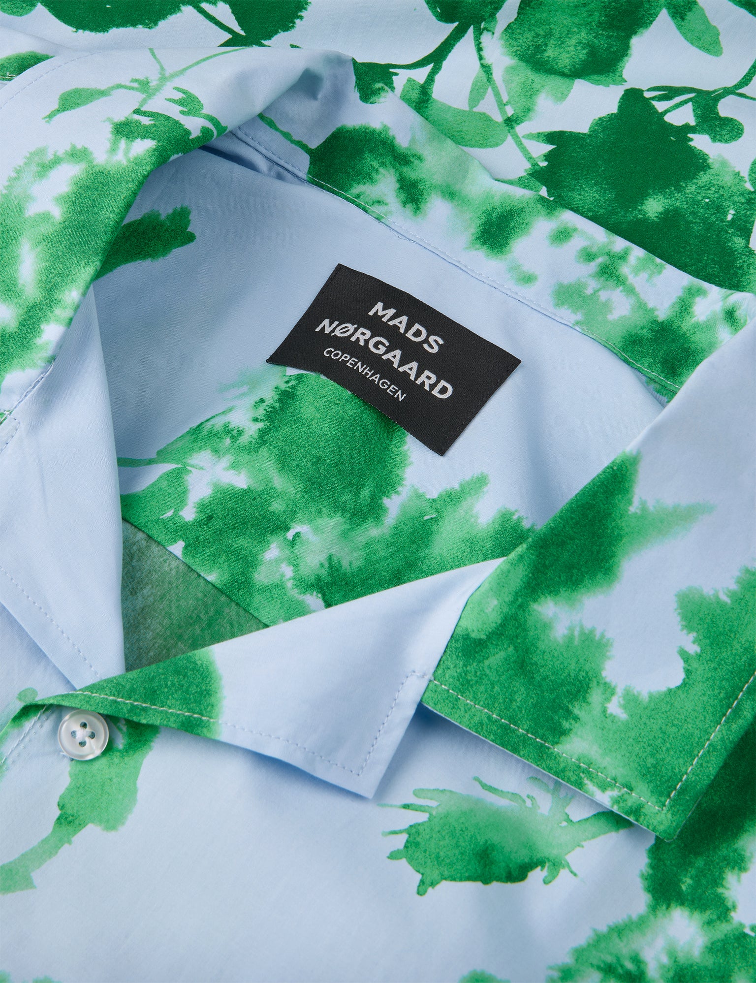 Prime Cotton Poplin Kenji AOP Shirt SS, Cashmere Blue - Image 3