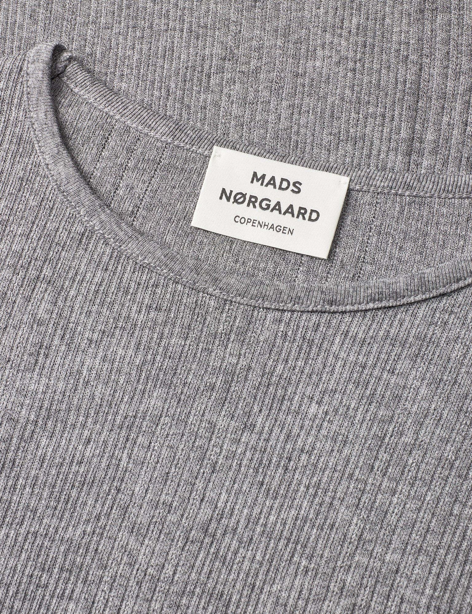 Point Wool Poline Tee LS, Grey Melange - Image 2