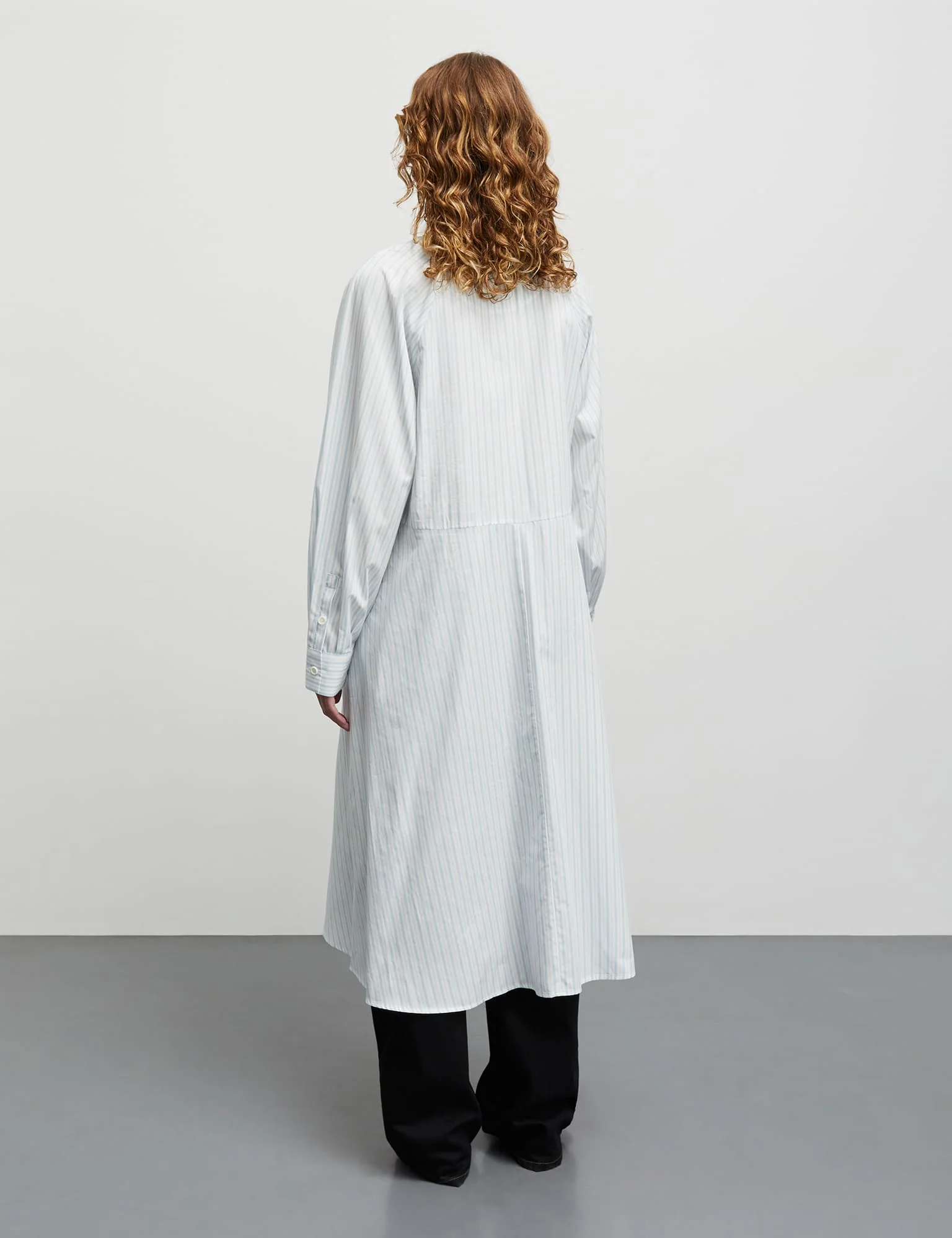 Poplinda Esme Dress, Pinstripe/Cashmere Blue - Image 4