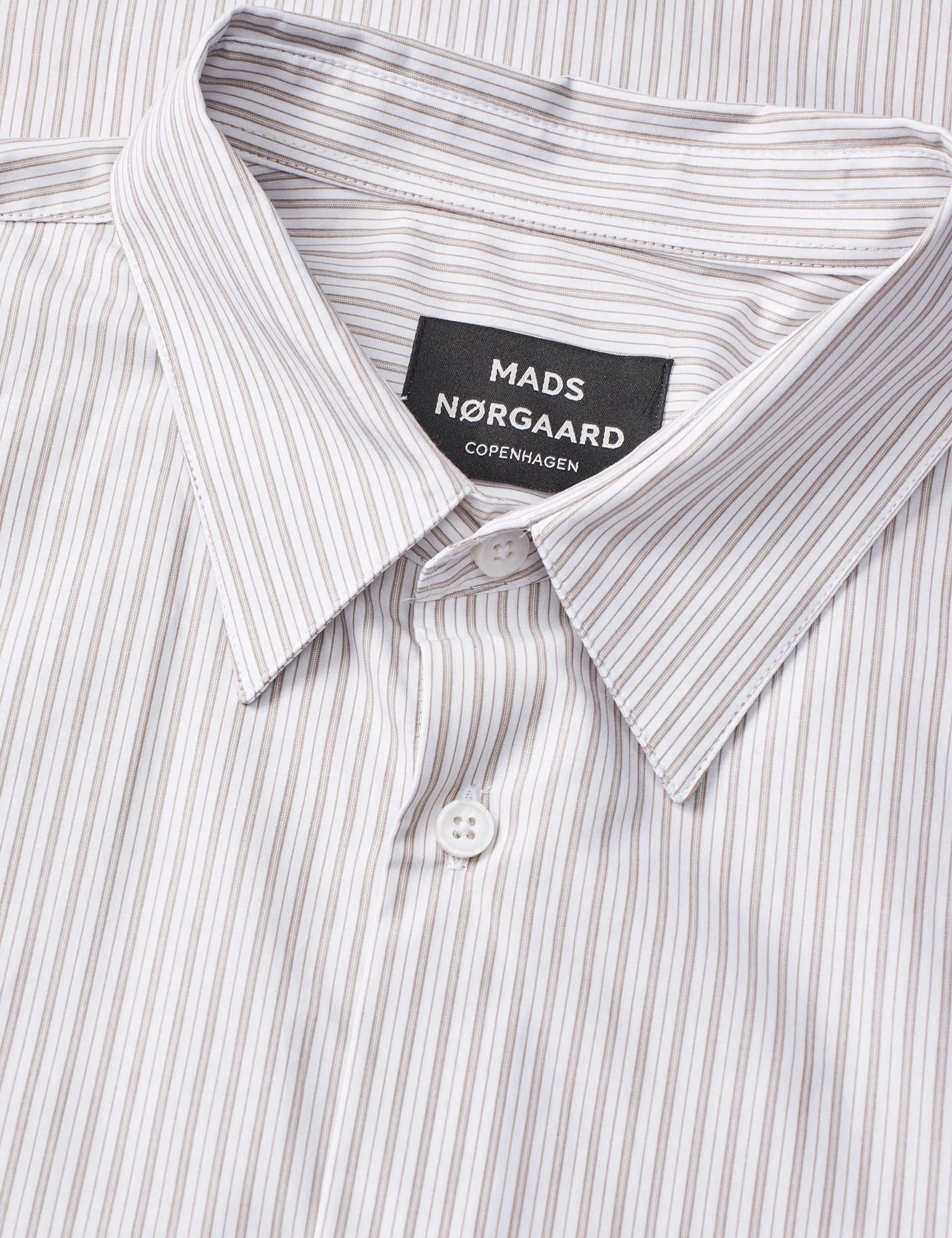 Prime Cotton Poplin Sune Shirt, Walnut Stripe - Image 3