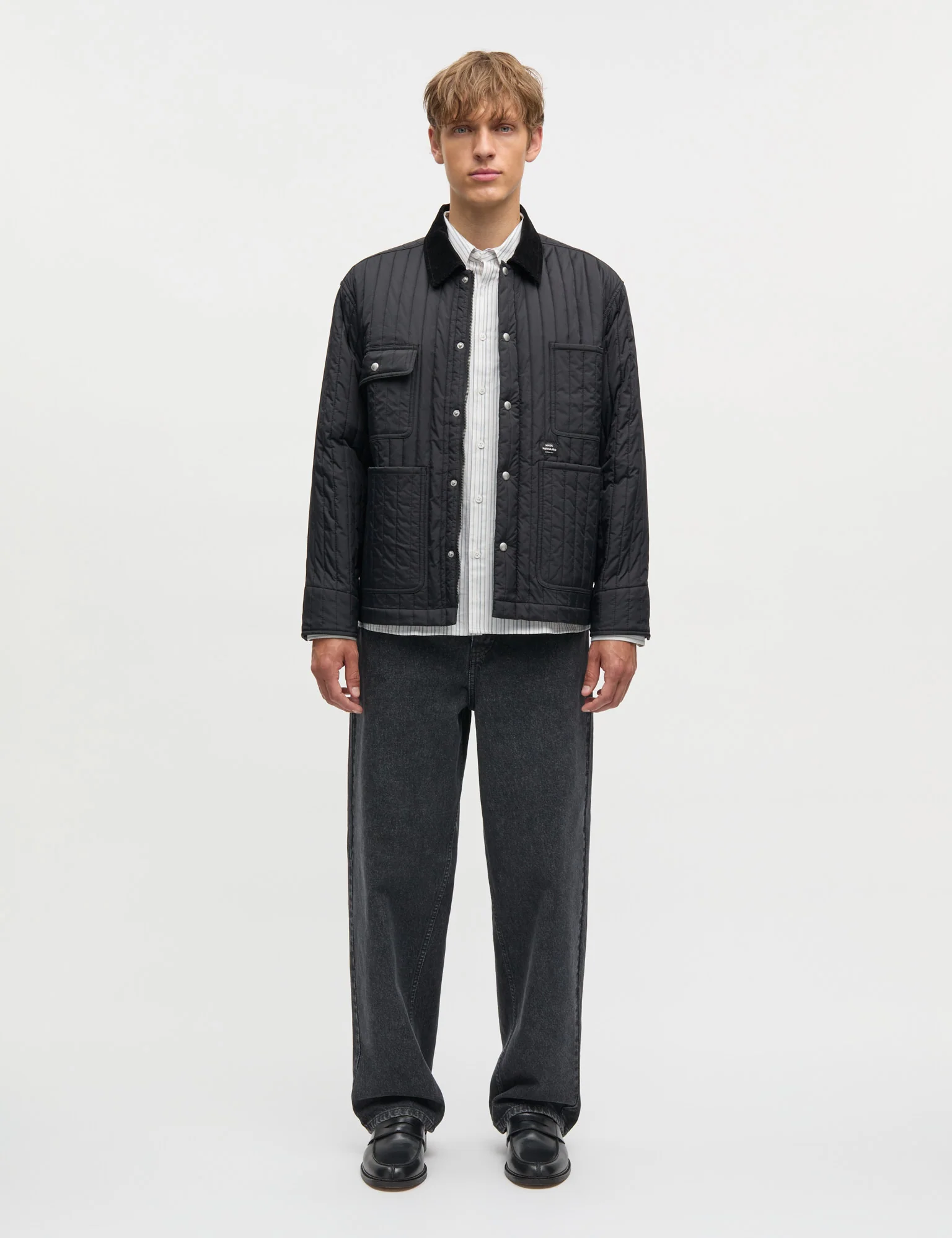Quilt Chore Jacket, Black - Image 2