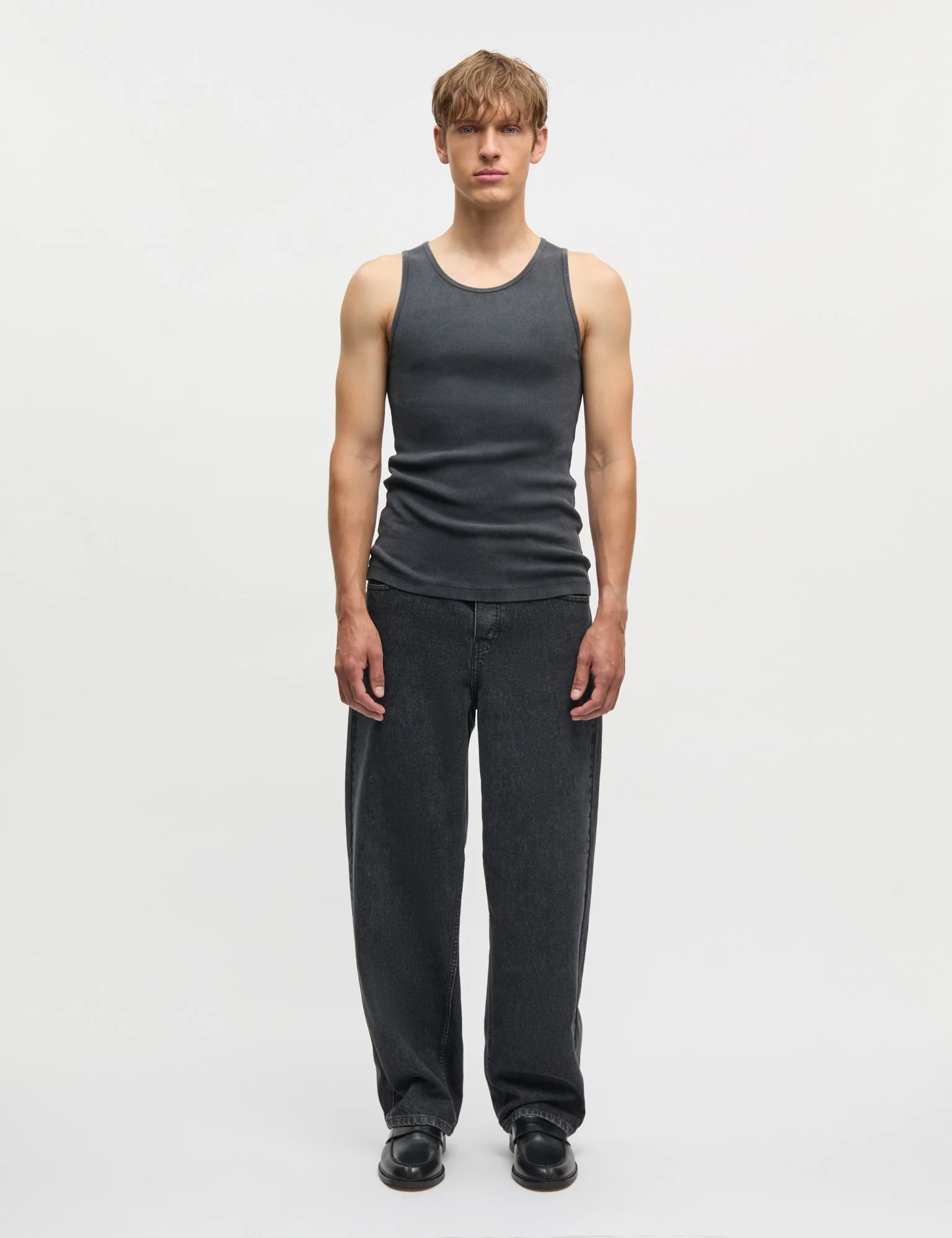 Rib Cotton Bruce Tanktop, Black - Image 2