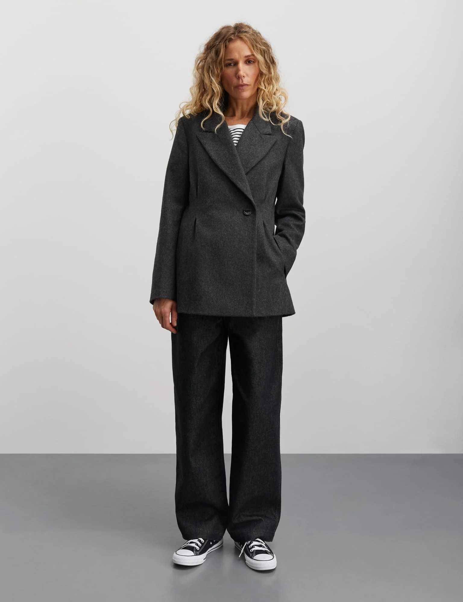 Rolando Bena Blazer, Dark Grey Melange - Image 2