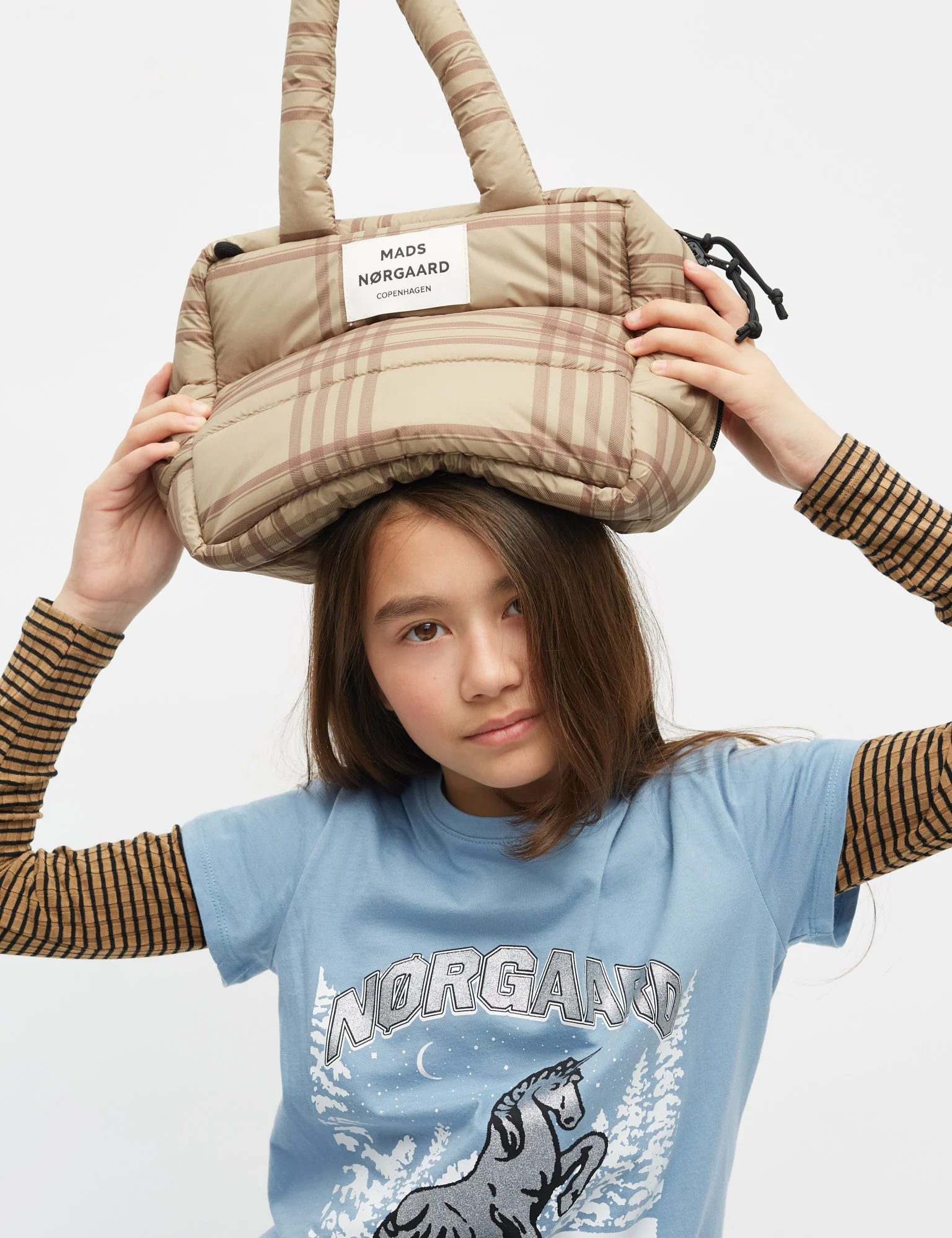 Single Cotton Tuvina Tee, Faded Denim - Image 5