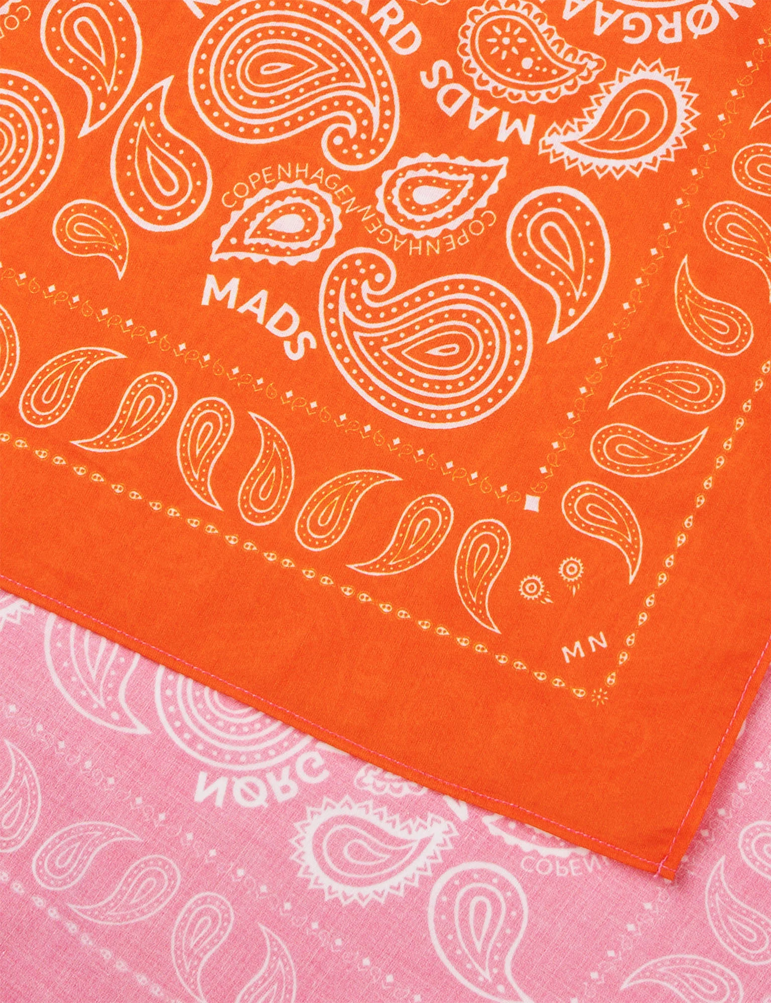 Soft Cotton Paisley Scarf, Fandango Pink/Vibrant Orange - Image 3