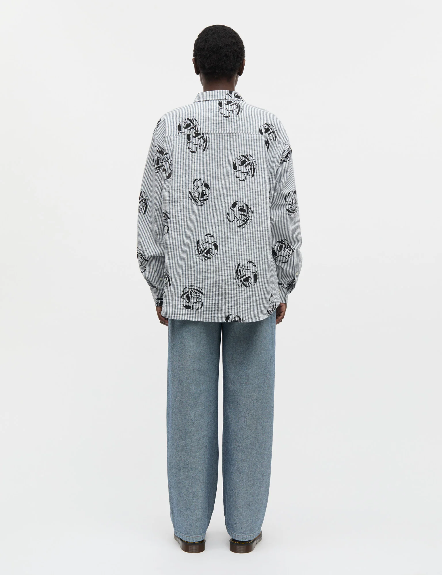 Soft Crease Crelly Shirt AOP, Vintage Indigo/Vanilla Ice - Image 4