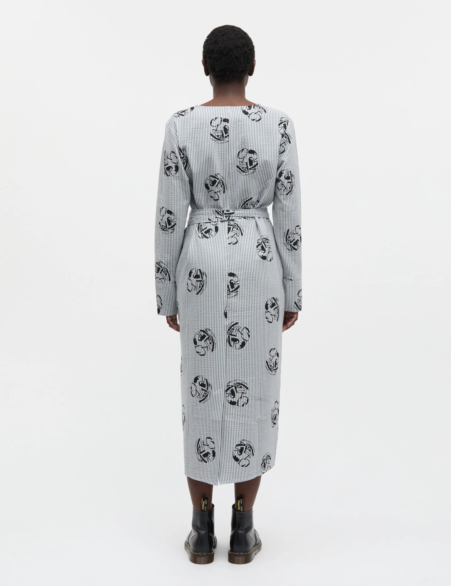 Soft Crease Oda Dress AOP, Vintage Indigo/Vanilla Ice - Image 4