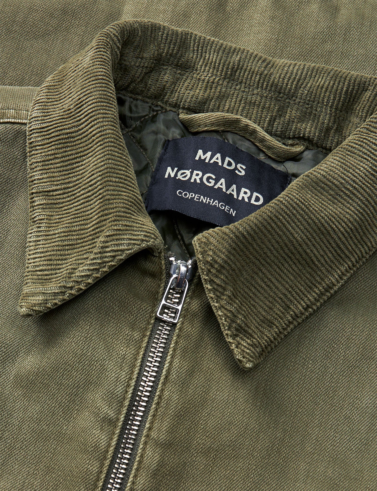 Soil Denim Norton Padded Jacket, Four Leaf Clover - Image 2