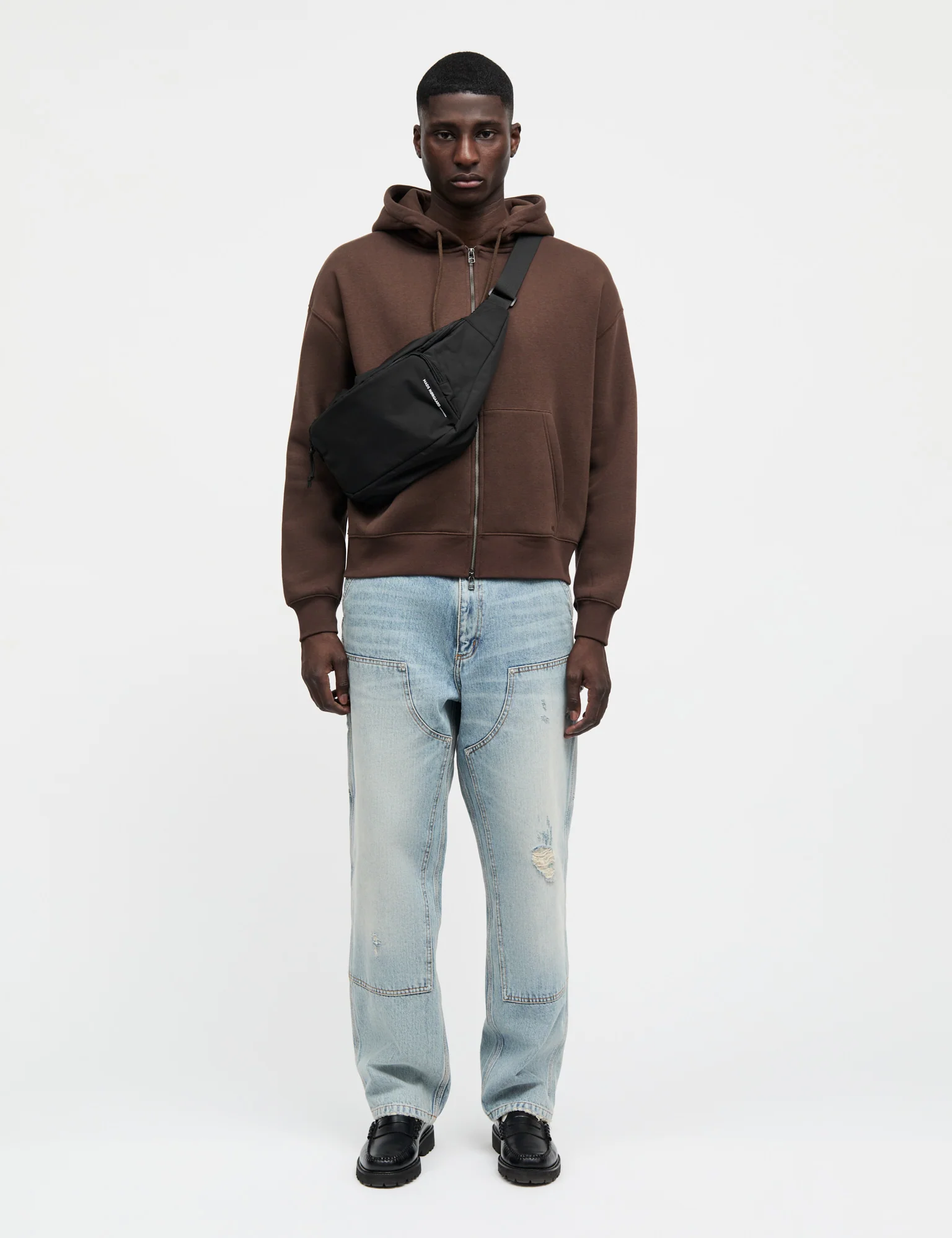 Standard Luka Hoodie Zip Sweat, Demitasse - Image 2