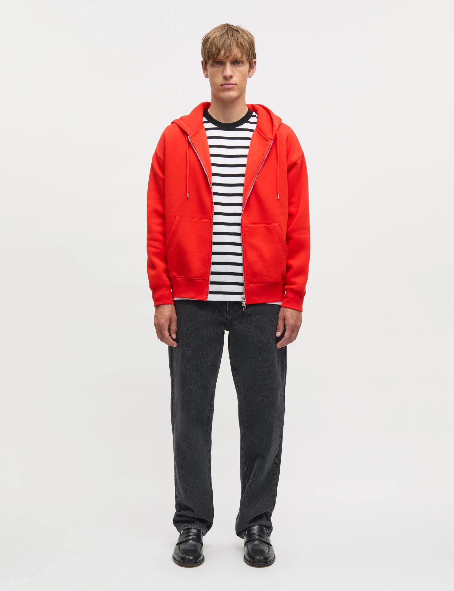 Standard Luka Hoodie Zip Sweat, Fiery Red - Image 2