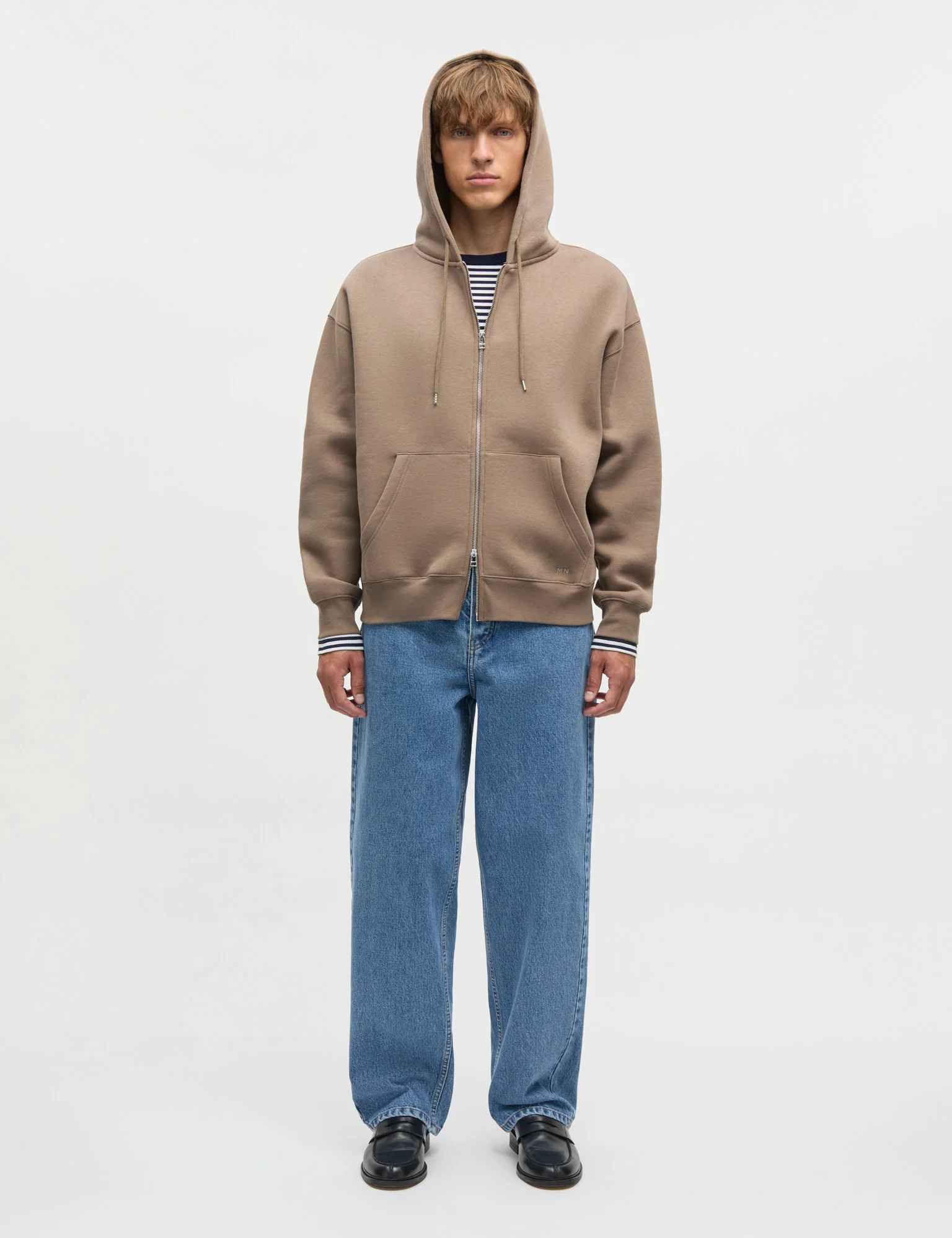 Standard Luka Hoodie Zip Sweat, Walnut - Image 2