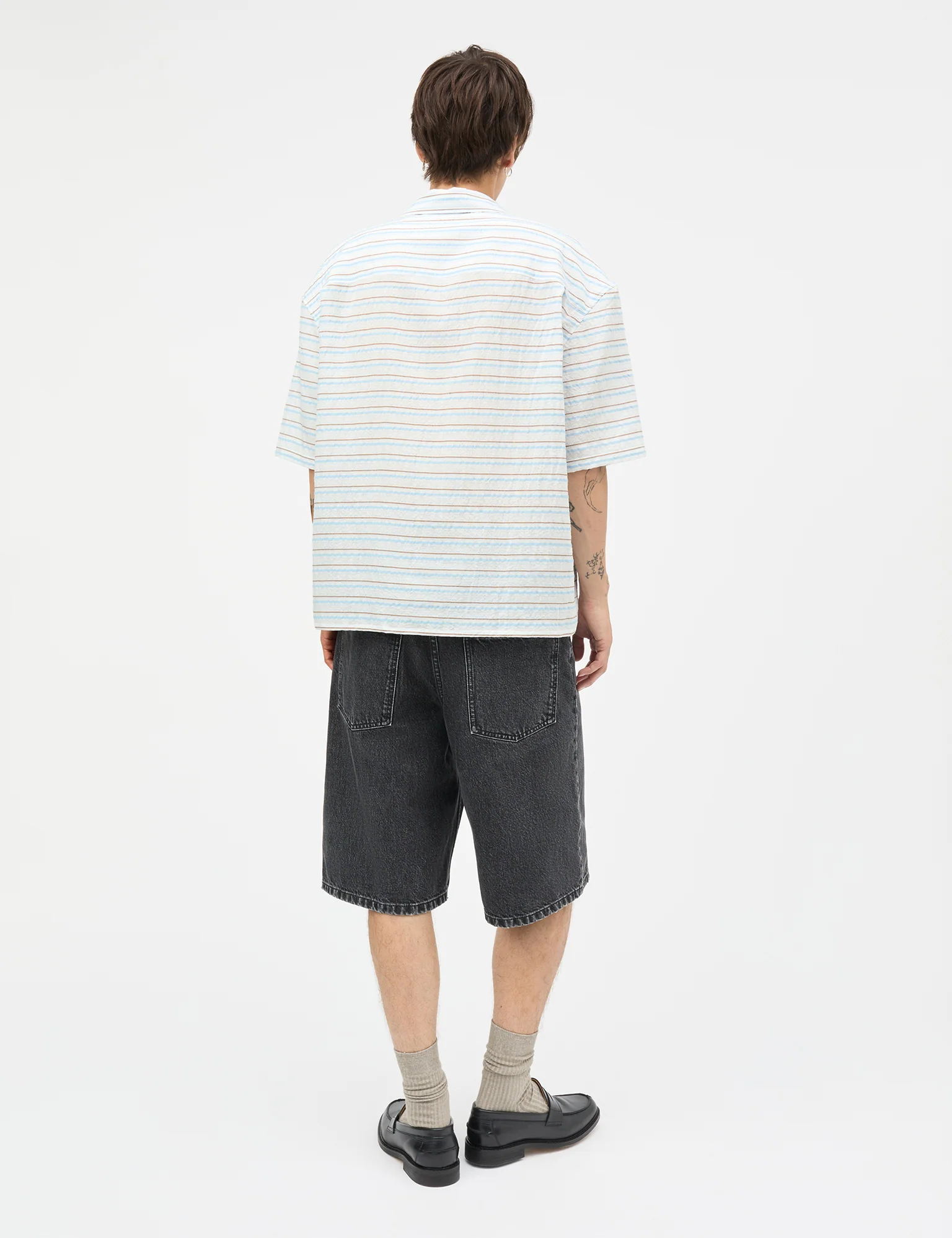 Stelo Resort Big Shirt, White/Cashmere Blue/Plaza Taup - Image 4