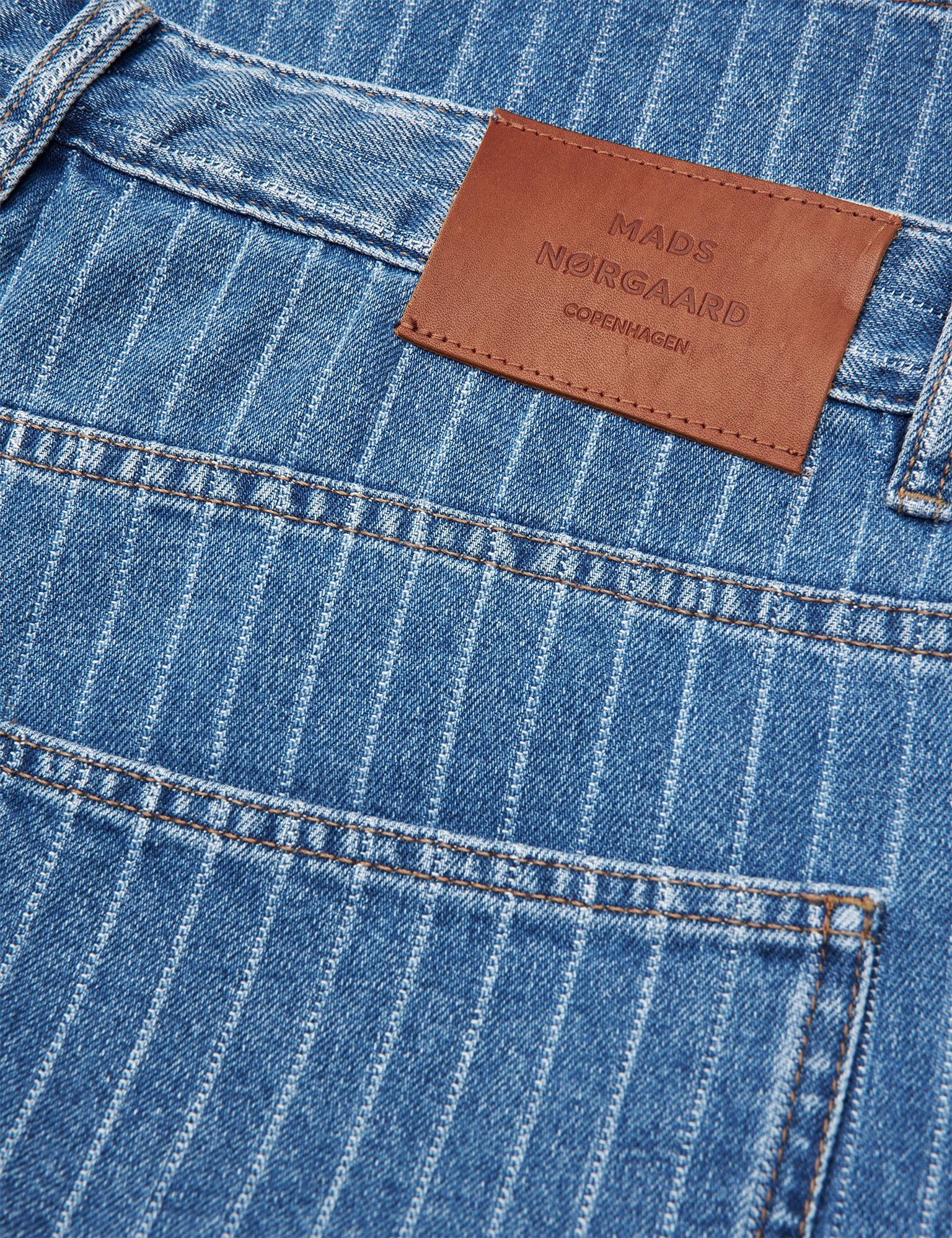 Striped Denim Hannes Shorts, Light Blue Wash - Image 3