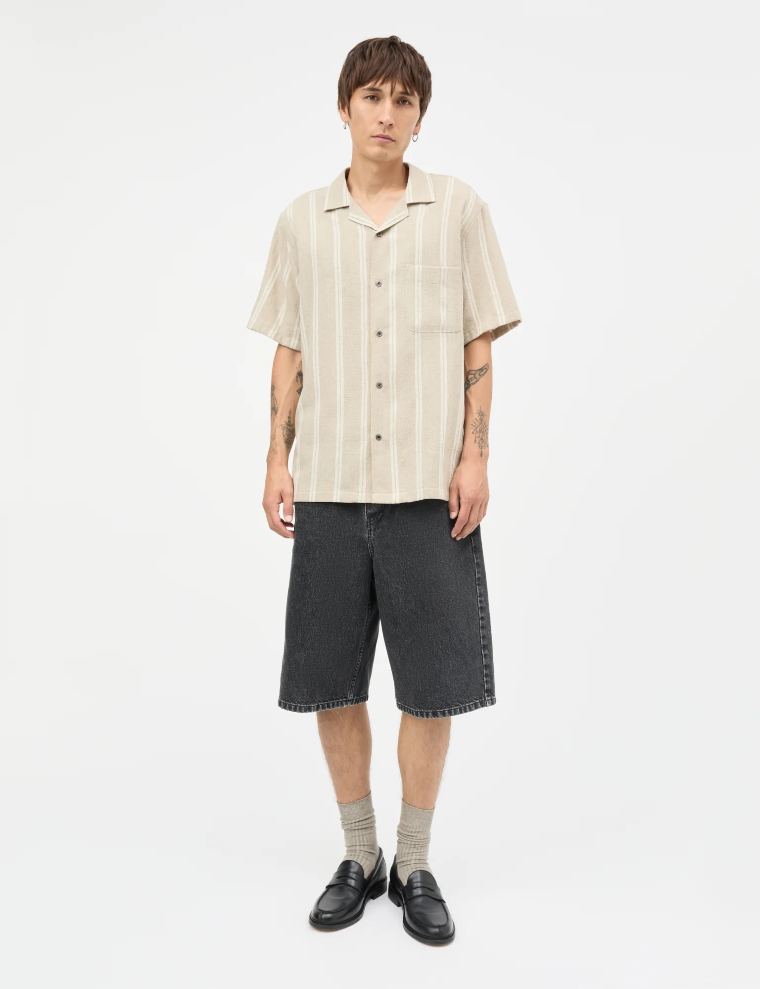 Texture Kenji Shirt SS ST., Plaza Taupe/Vanilla Ice - Image 2