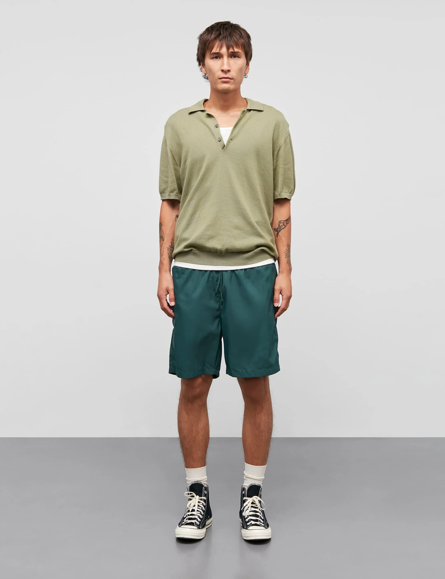 Tight Cotton Tristan Knit SS, Oil Green - Image 2