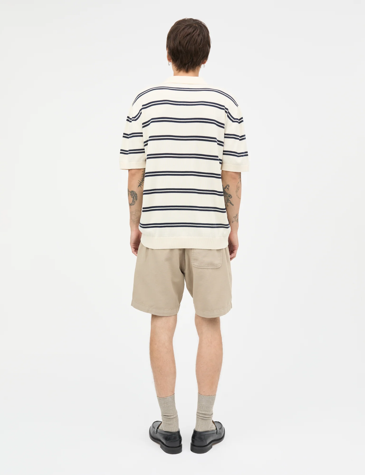 Tight Cotton Tristan Knit SS ST., Vanilla Ice/Sky Captain - Image 4