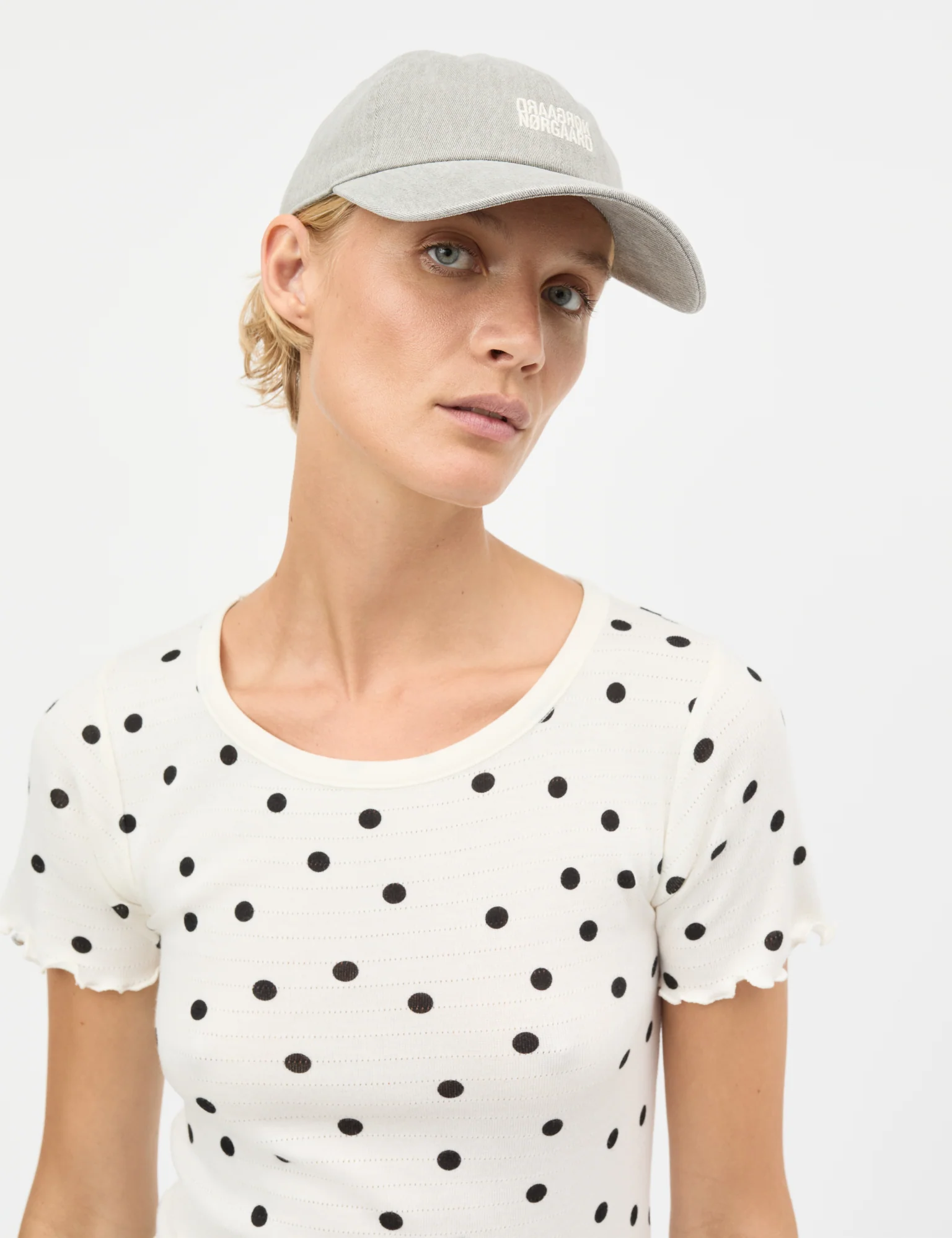 Washed Cotton Twill Mirror Coal Cap, Grey Melange - Image 2