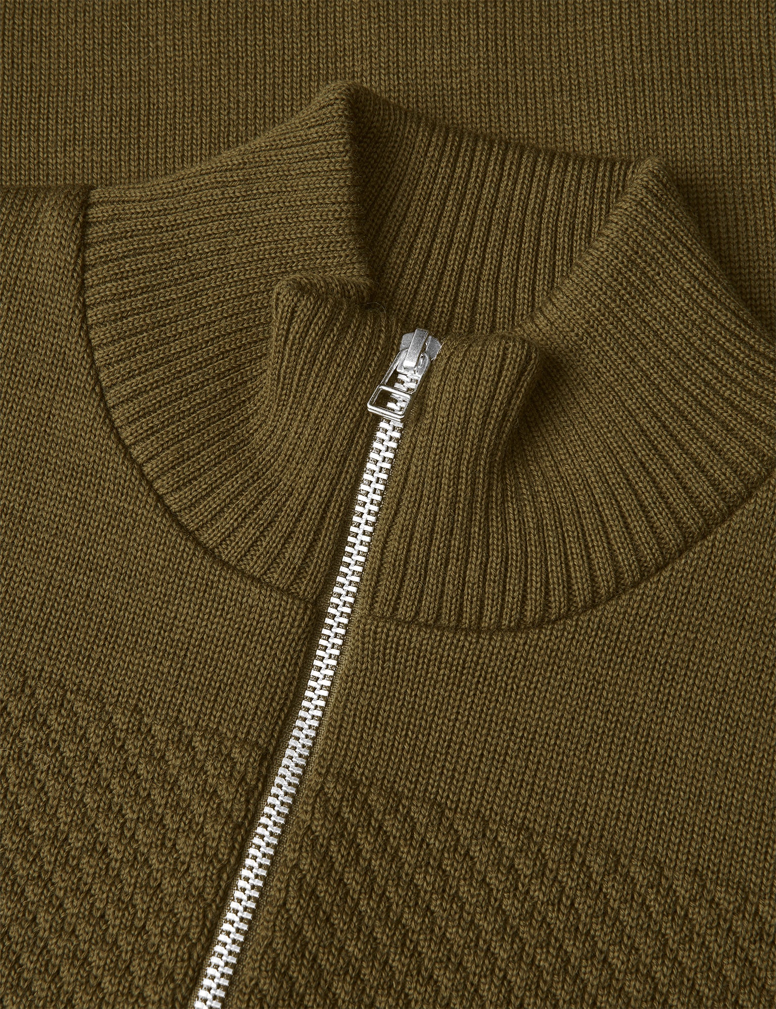 Wool Klemens Half Zip Knit, Beech - Image 3
