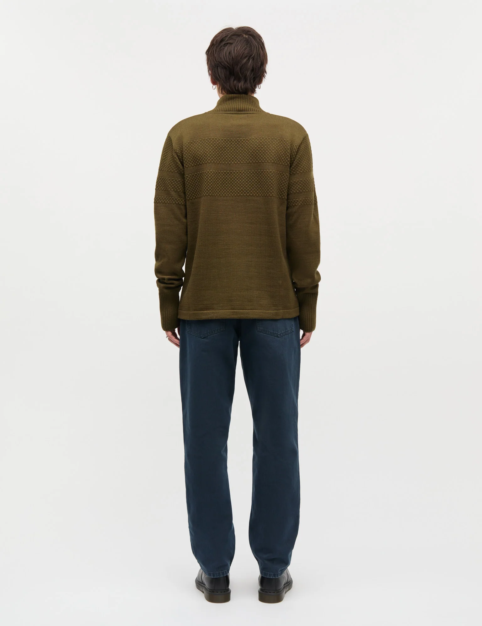 Wool Klemens Half Zip Knit, Beech - Image 4