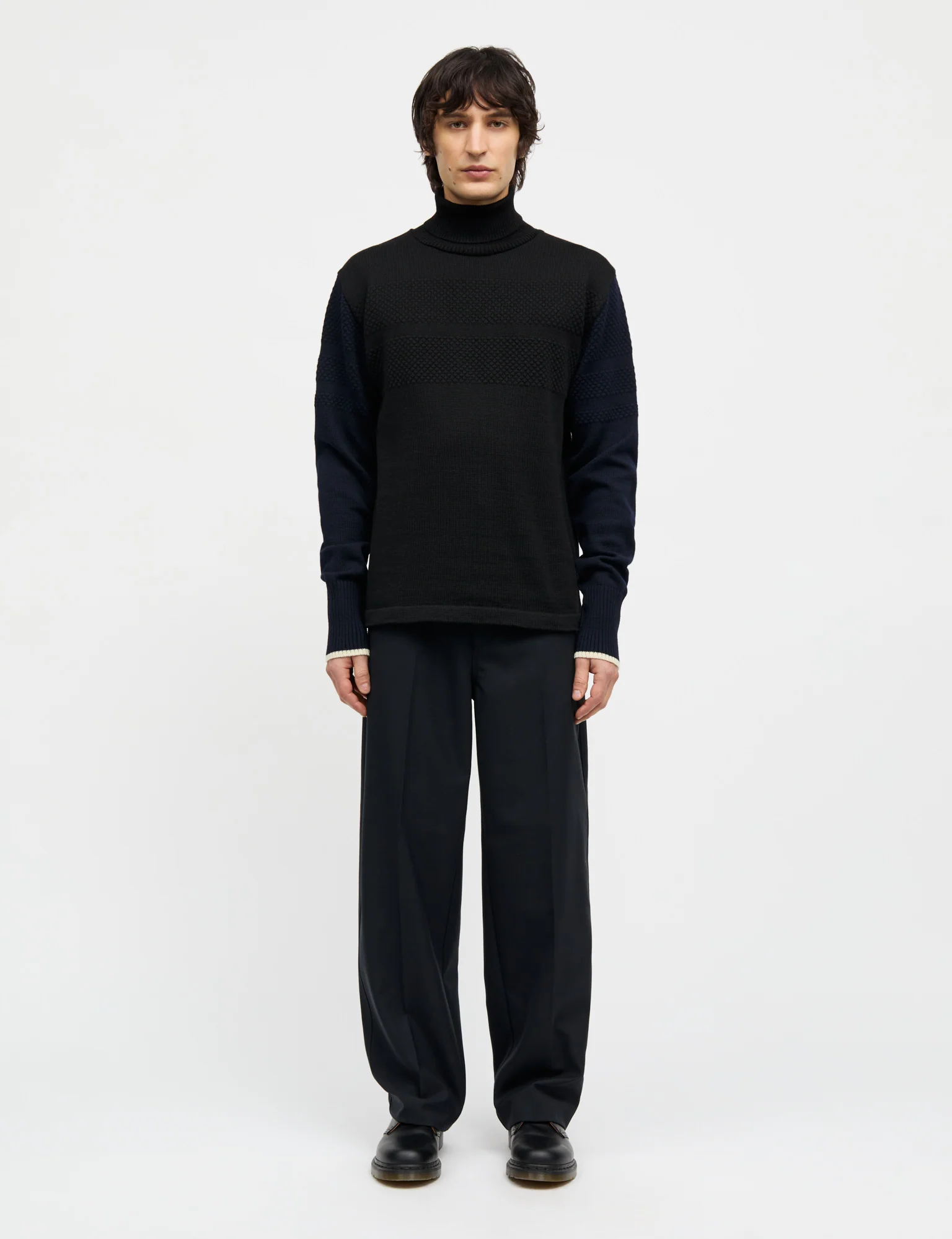 Wool Klemens Knit, Parisian Night/Black - Image 2
