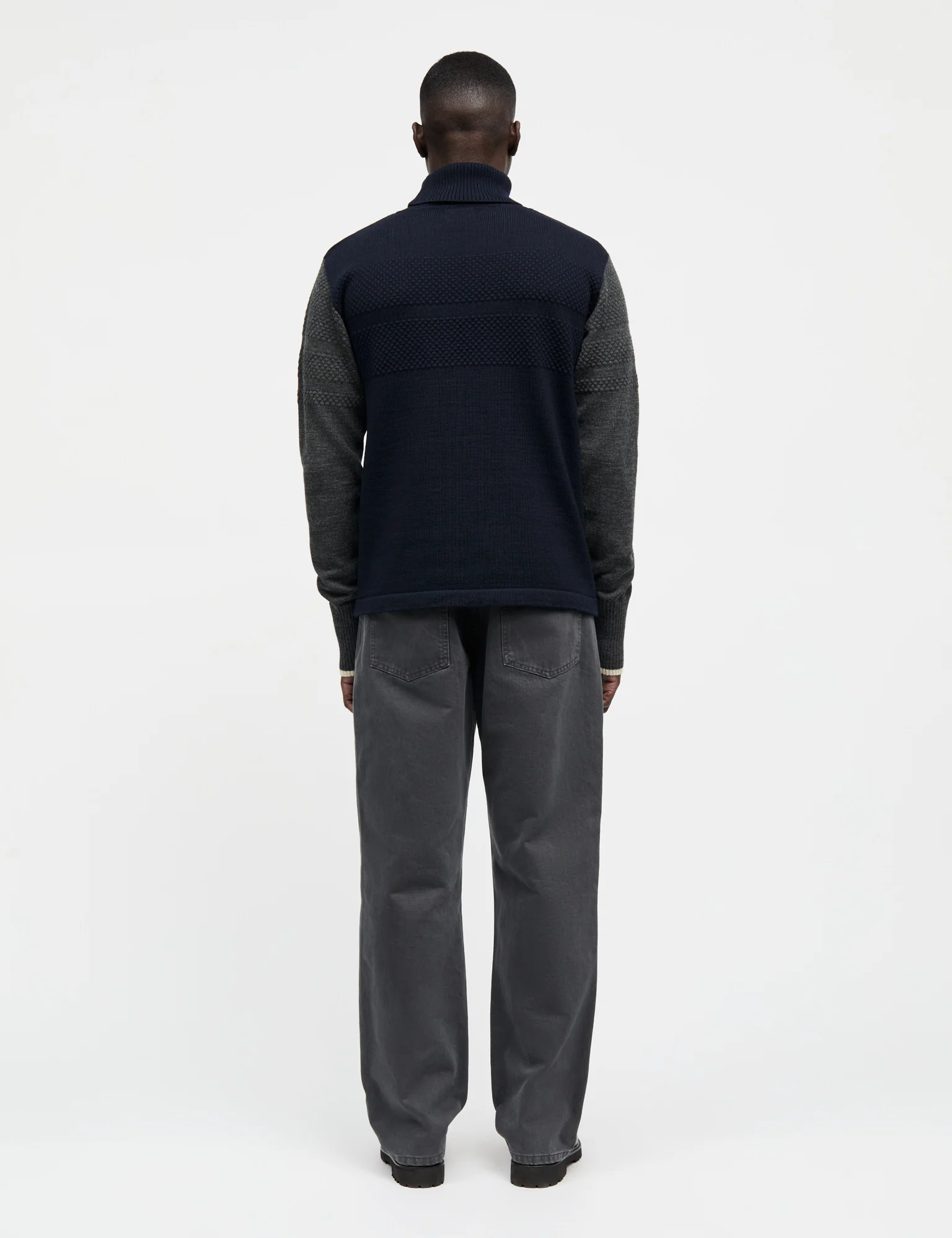 Wool Klemens Knit, Parisian Night/Charcoal Melang - Image 4