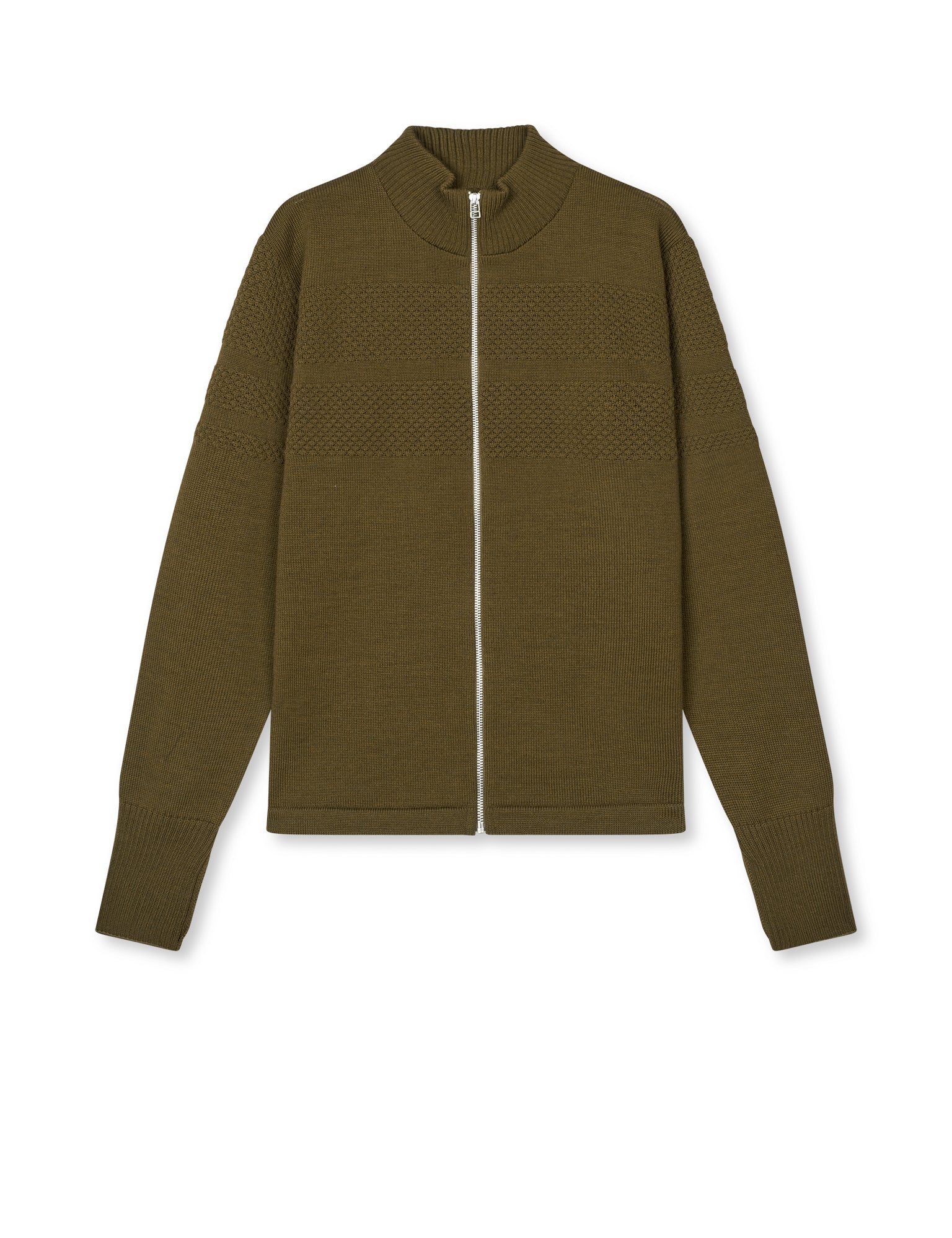Wool Klemens Zip Knit, Beech